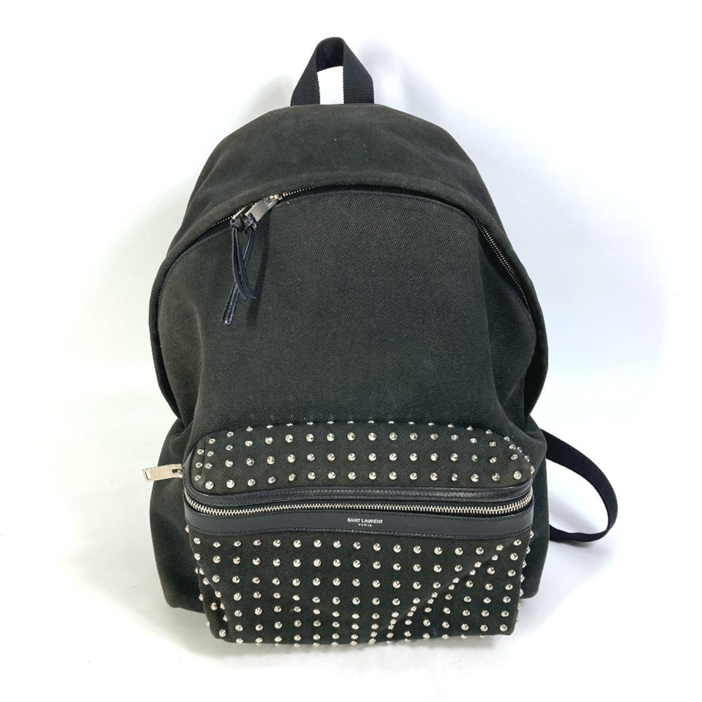 Yves Saint Laurent Saint Laurent Paris 360206 Studded Canvas Backpack