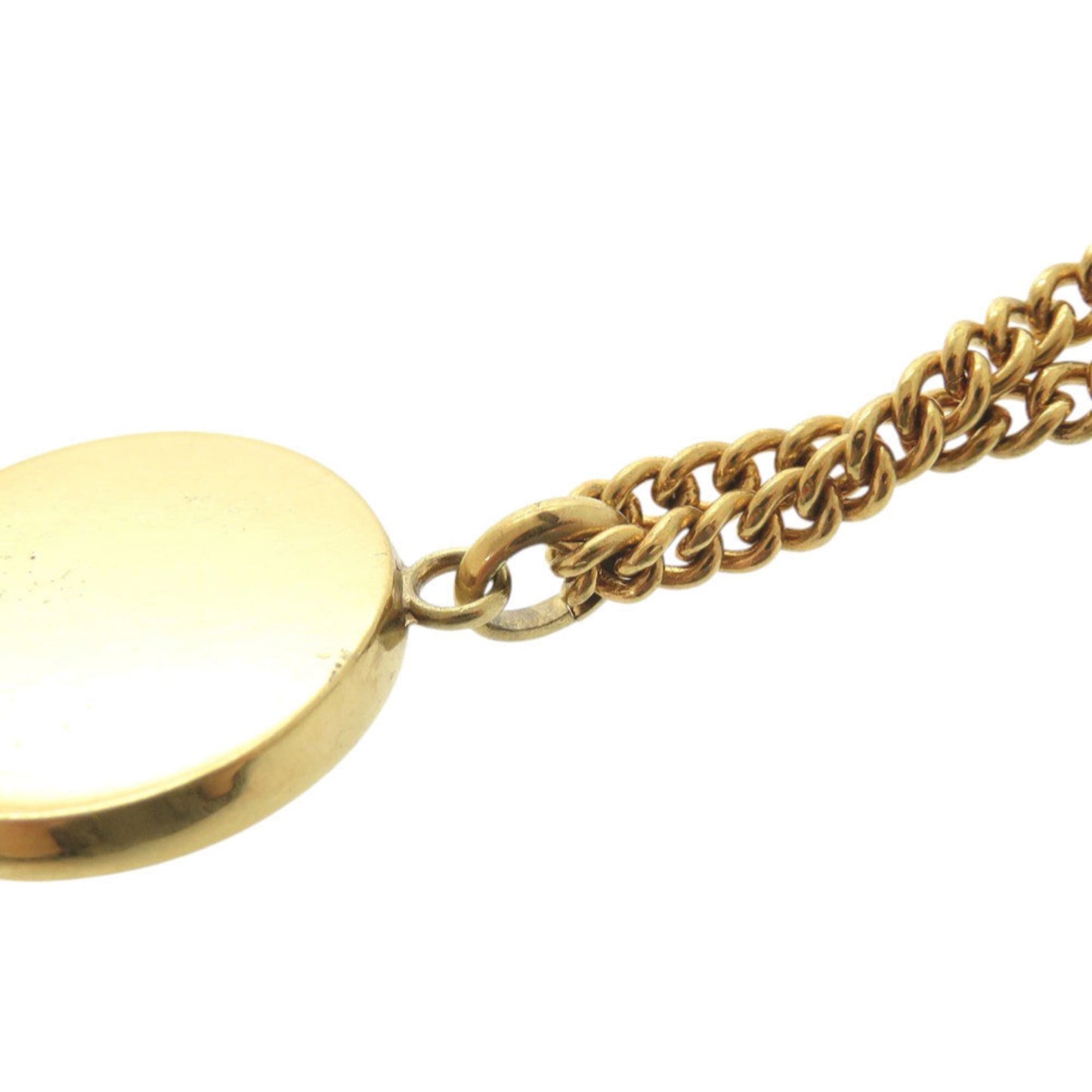 Celine Vintage Metal Faux Pearl Gold Necklace 1532 Celine