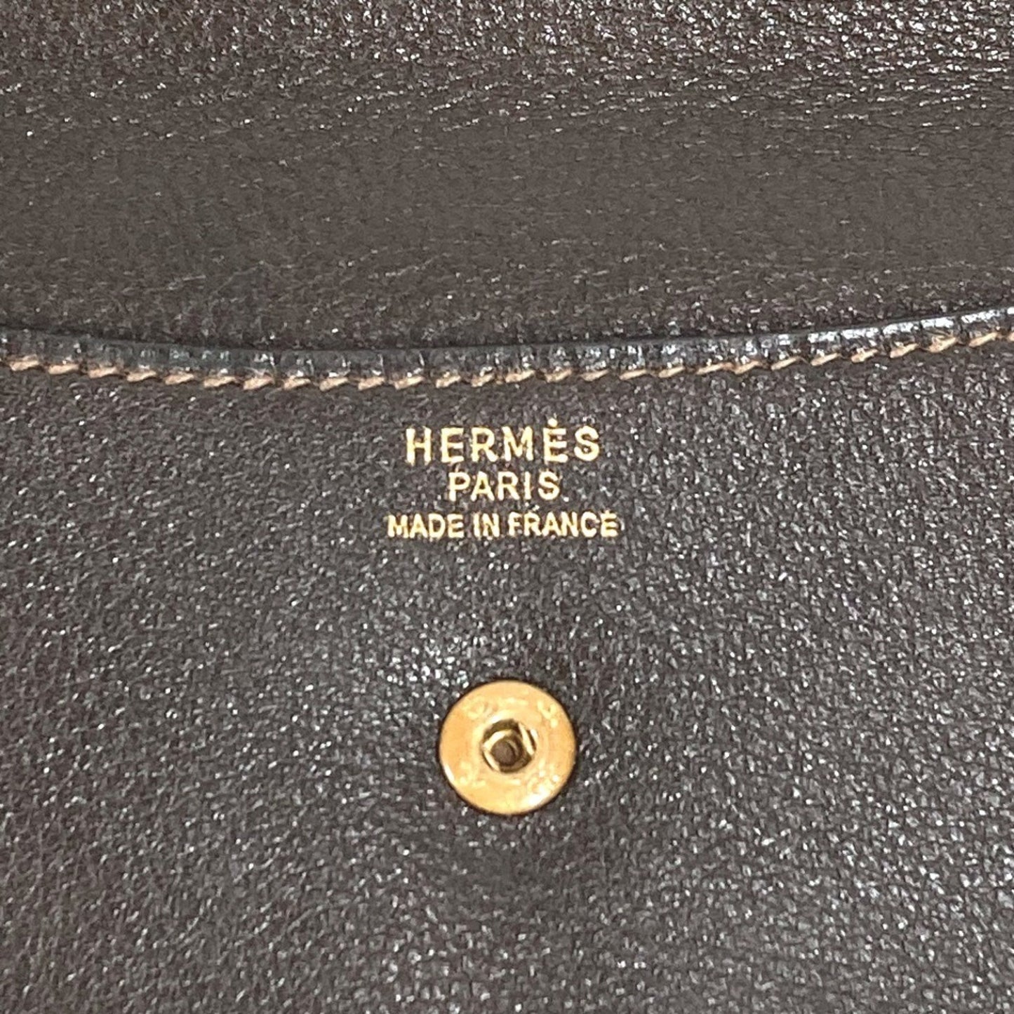 Hermes Vintage Logo Bag Pouch Flap Second Clutch Leather