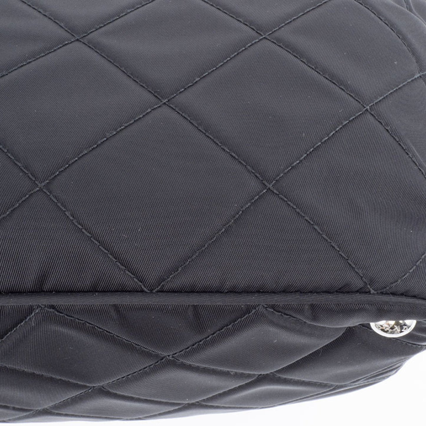 Prada Quilted Chain Tote Bag 1Bg740 Nylon | Leather Black