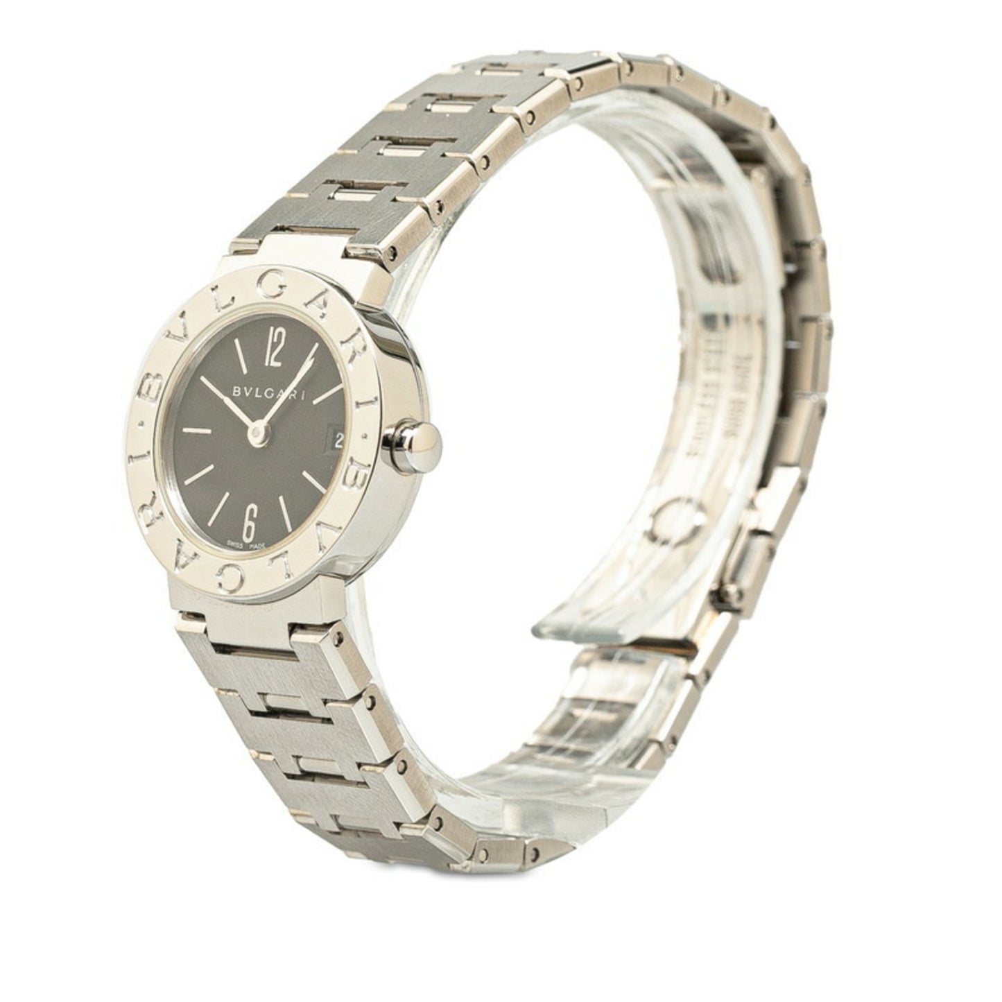 Bvlgari Watch Bb23Ss Quartz Black Dial Stainless Steel