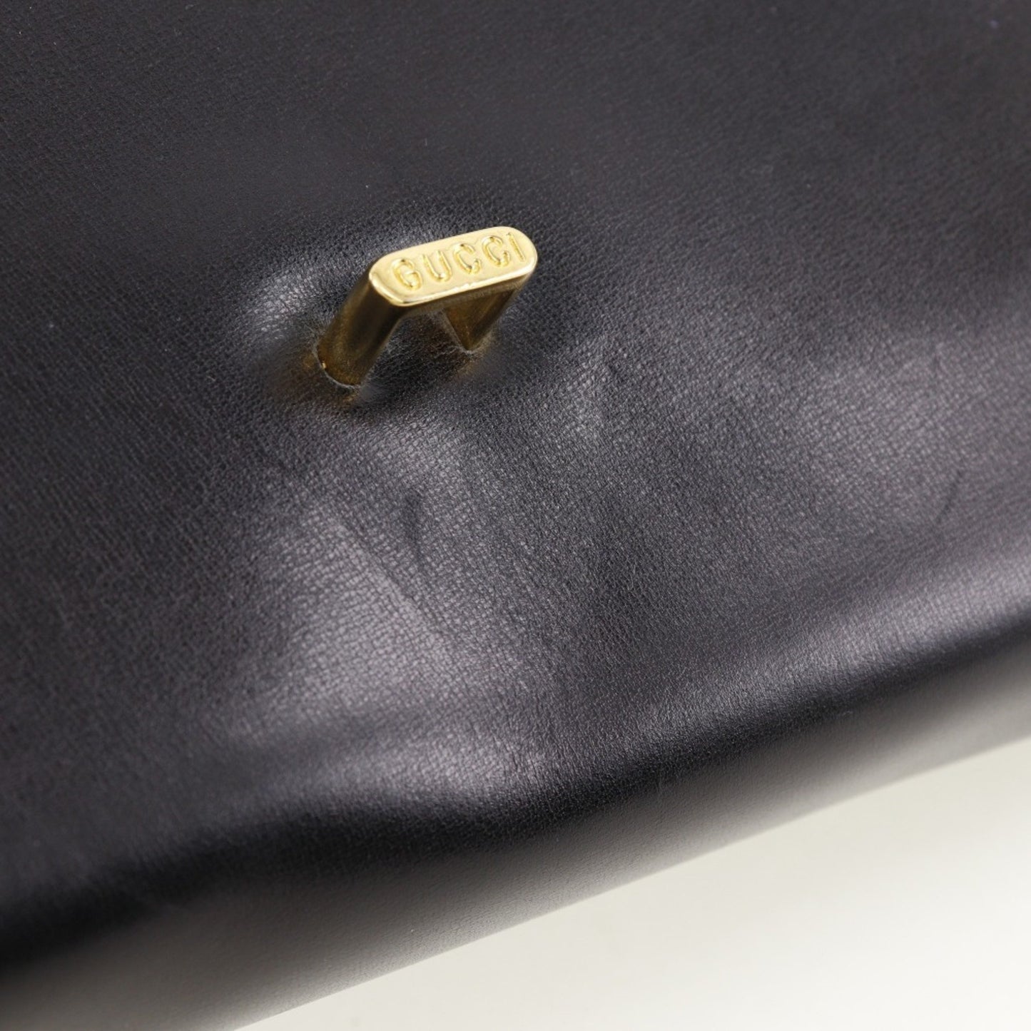 Gucci Old Gucci Shoulder Bag Clutch Calf Black 2Way Flap