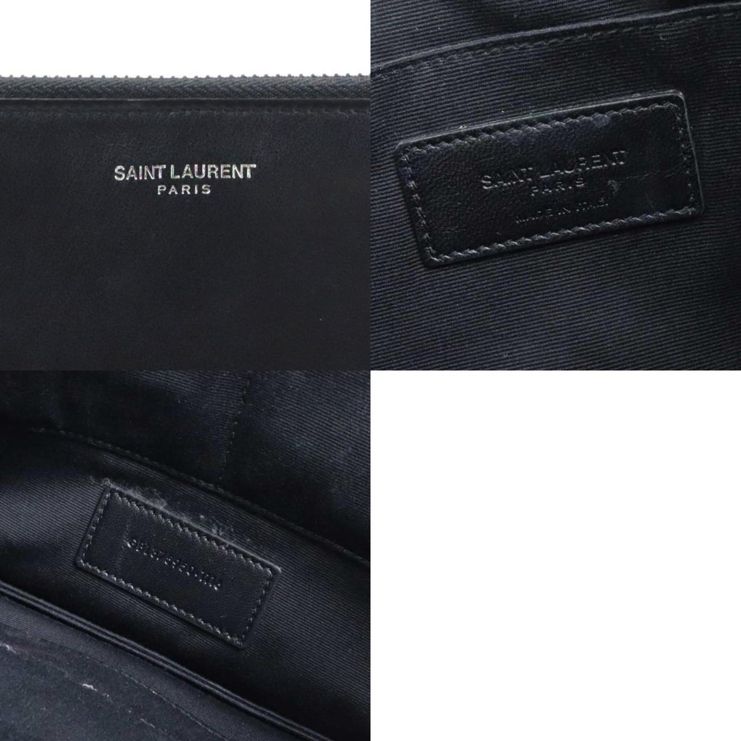 Saint Laurent Clutch Bag Leather Black Multicolor