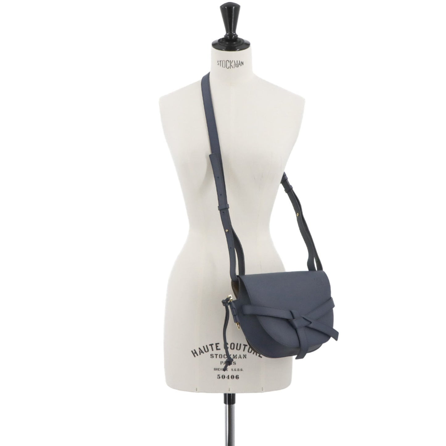 Loewe Gate Bag Small Shoulder In Navy Leather