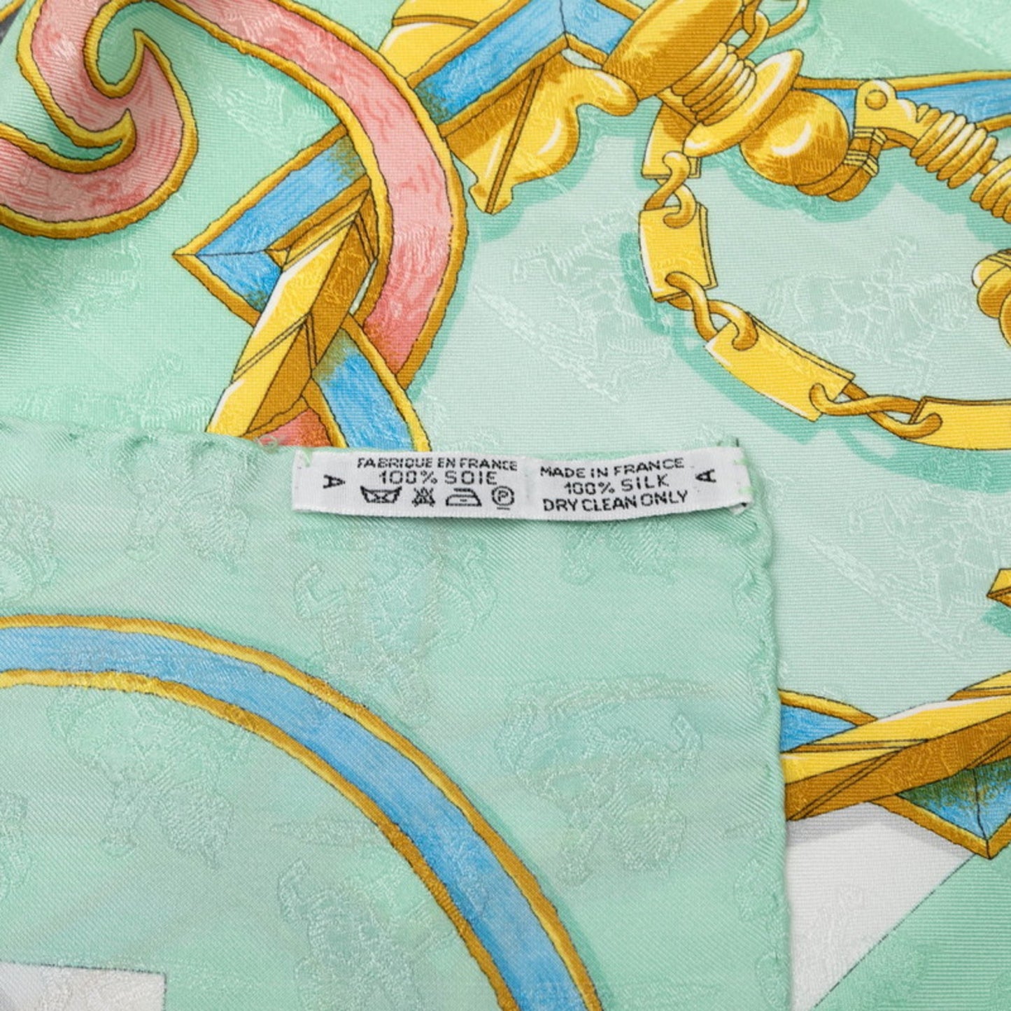 Hermes Herms Carr 90 "L'Instruction Du Roy" Scarf/Muffler In Green Multicolor Silk