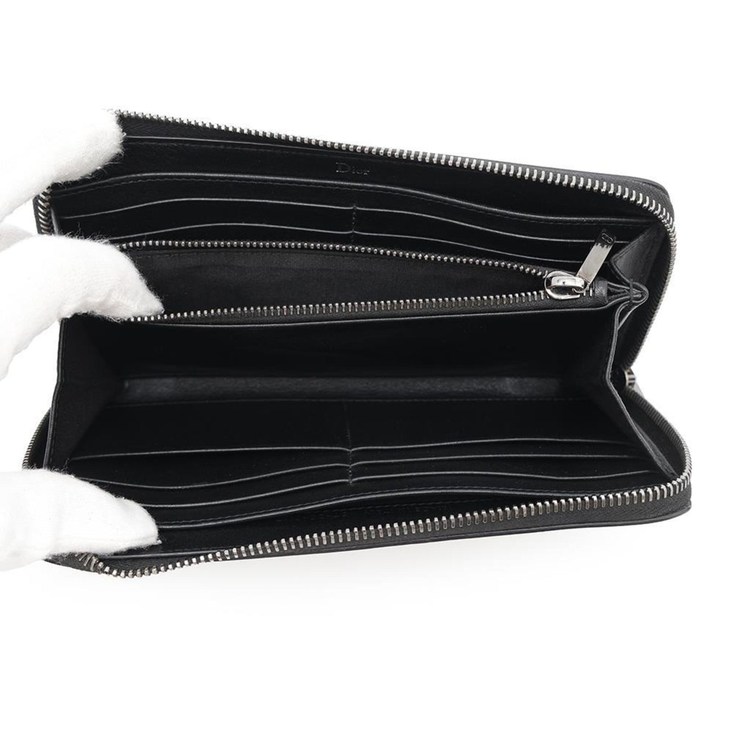 Christian Dior Long Wallet Round Leather 2Ufbc011Xla Black Dior Homme