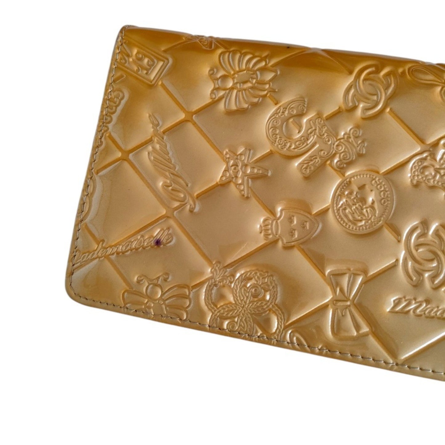 Chanel Coco Mark Symbol Charm Icon Bi-Fold Long Wallet A37151 Gold Color