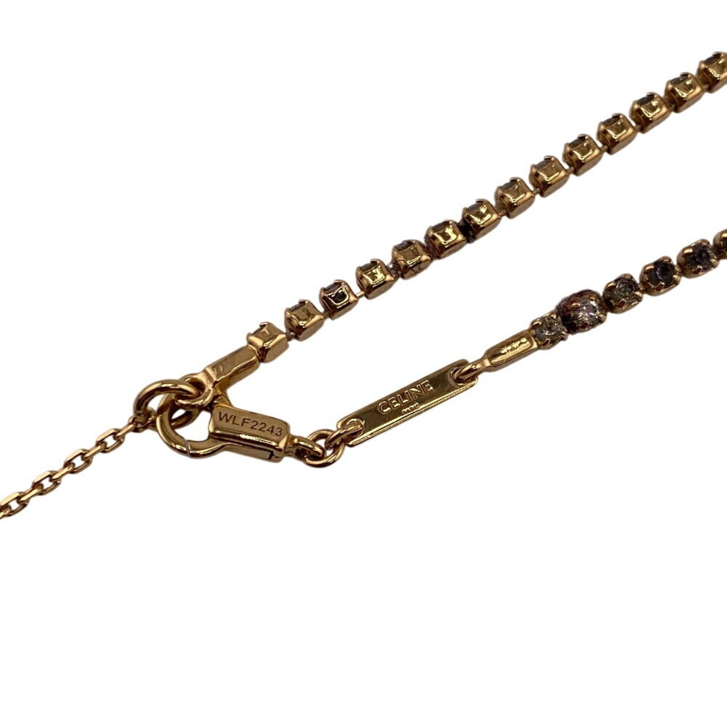 Celine Sparkle Triomphe Necklace High Chain Gold