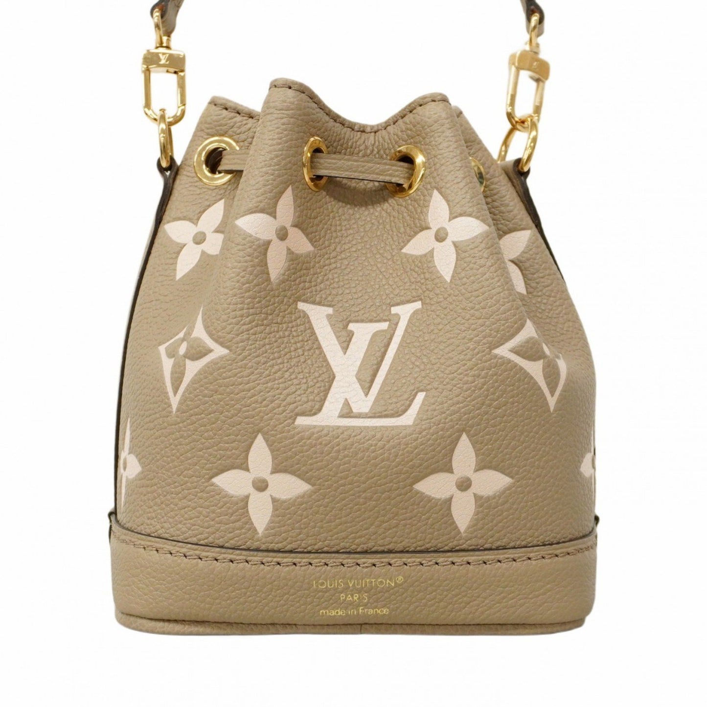 Louis Vuitton Monogram Empreinte Two-Tone Nano Noe Shoulder Bag M46291 Tourterelle Creme