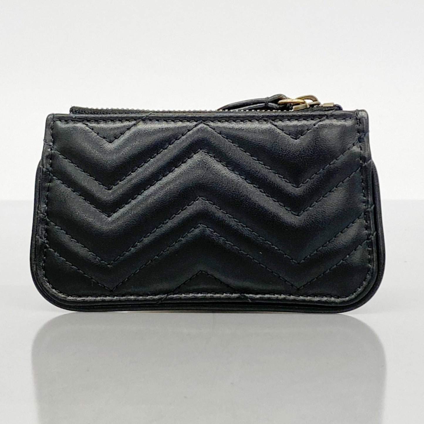 Gucci Gg Marmont Wallet/Coin Case 671773 Leather Black