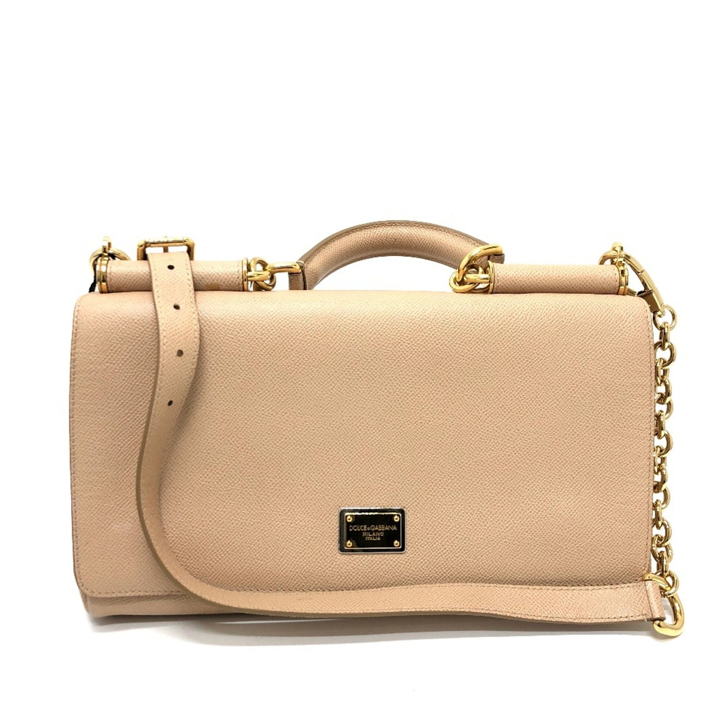 Dolce&Gabbana 2Way Bag Shoulder Bag Beige Goldhardware
