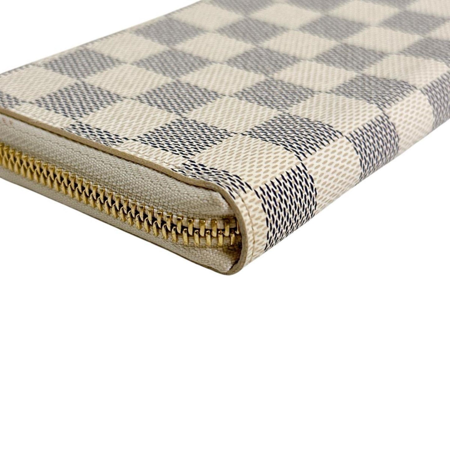 Louis Vuitton Louis Vuitton Long Wallet Portefeuille Clemence Damier Azur Round Zipper Canvas