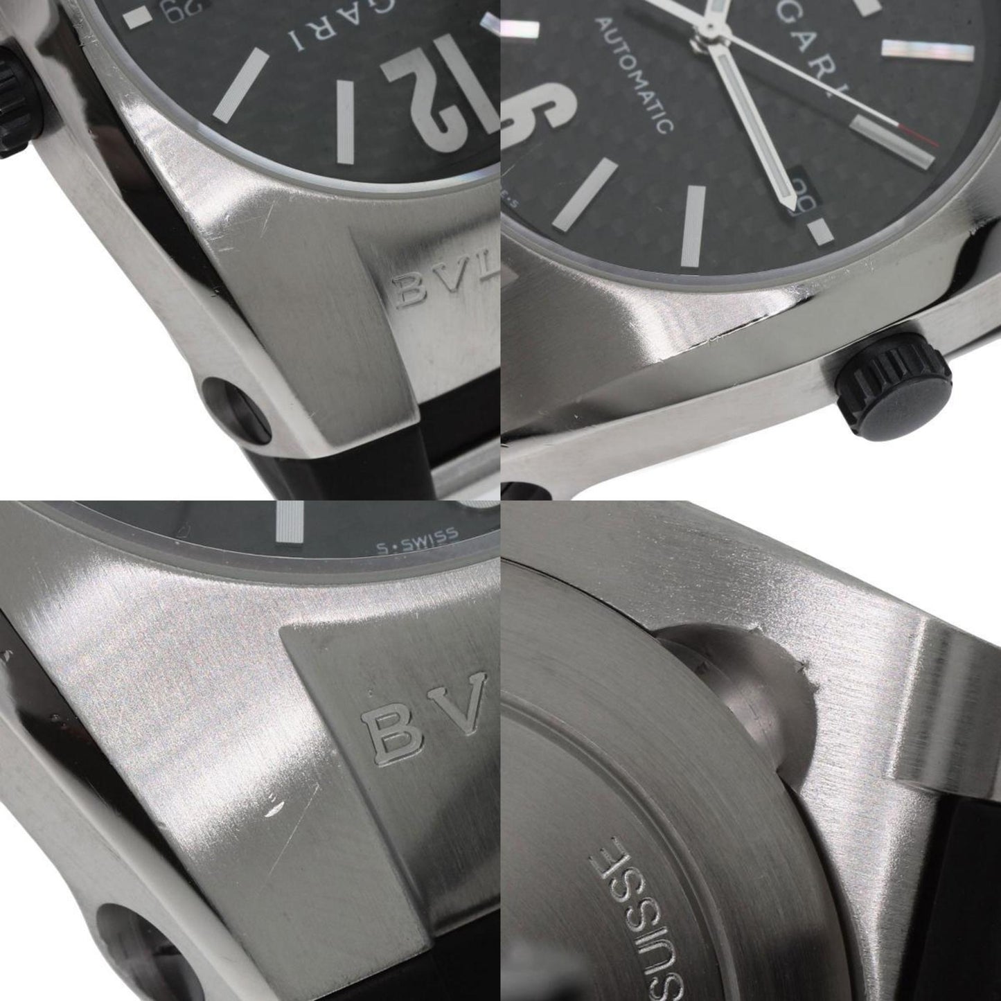 Bvlgari Eg40S Ergon Carbon Watch Stainless Steel Rubber