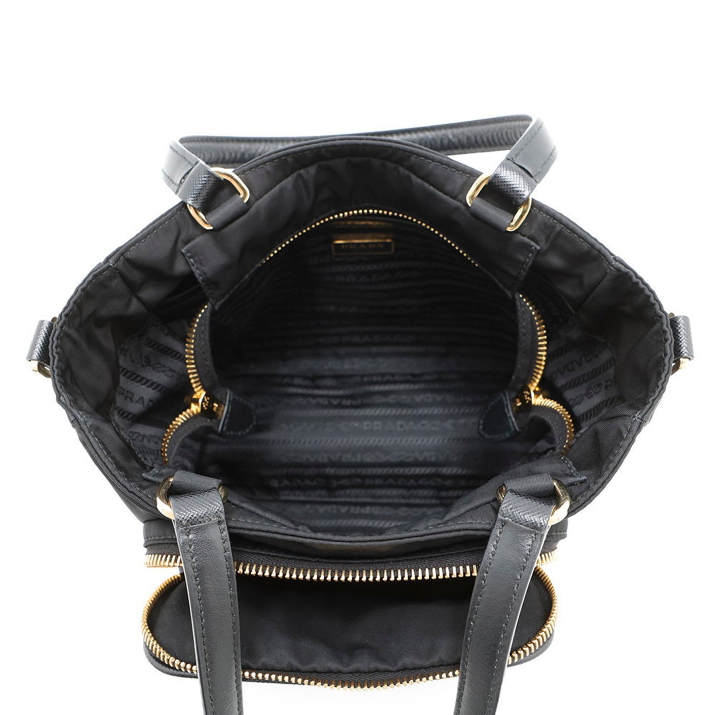 Prada Saffiano Nylon Handbag 1Bg308 Prada 2-Way Shoulder Bag Black