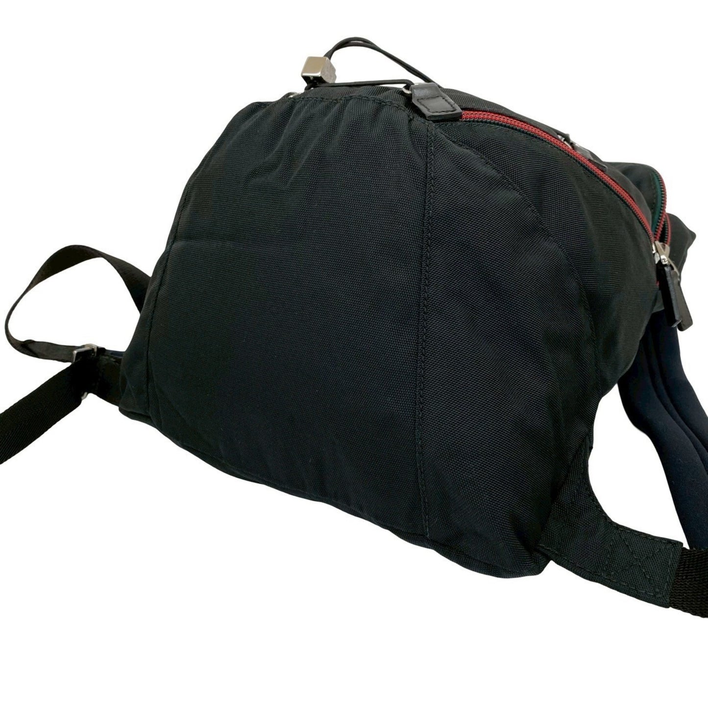 Gucci Gucci Logo Sherry Line Nylon Leather Backpack Daypack Black 31446