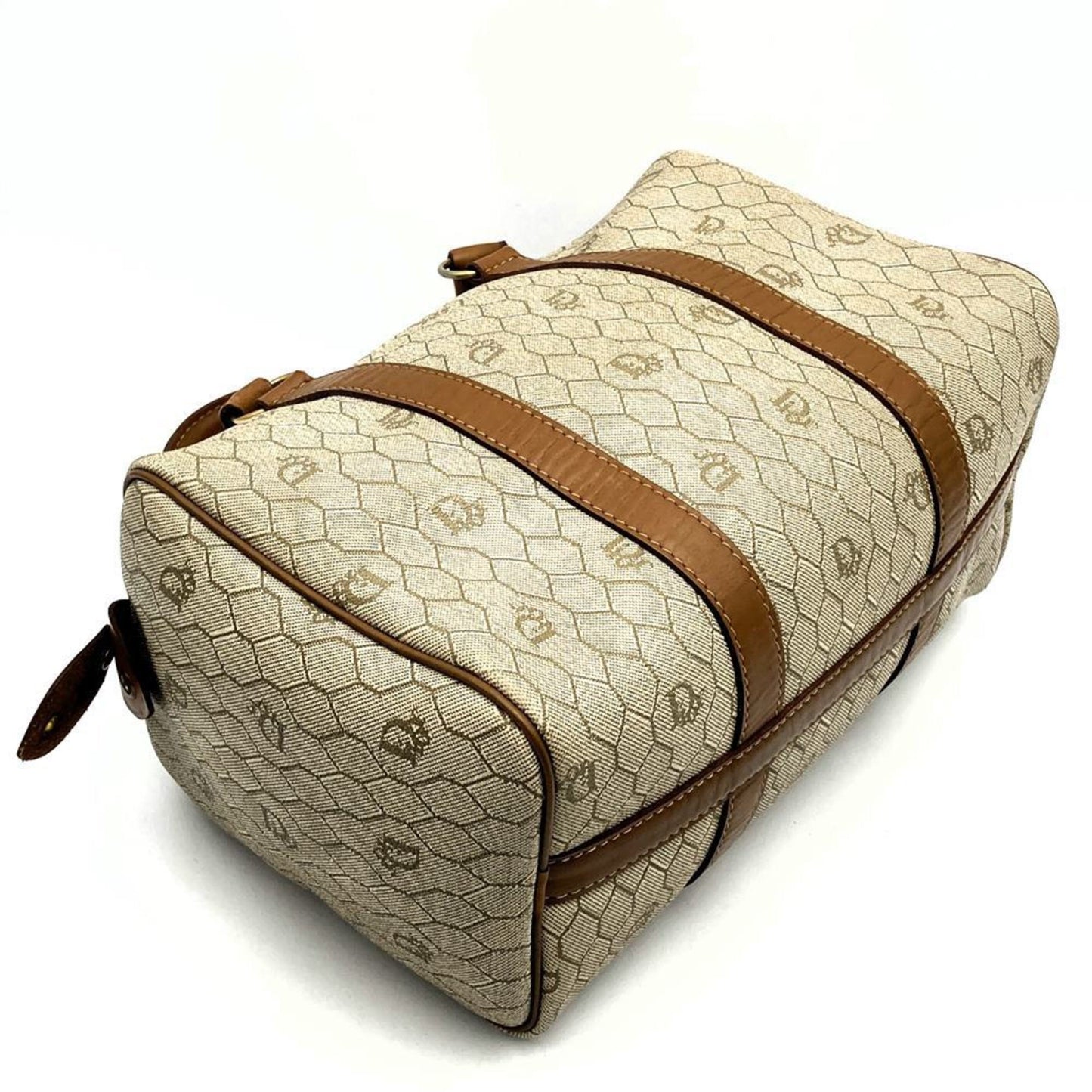 Christian Dior Dior Handbag Honeycomb Beige X Brown