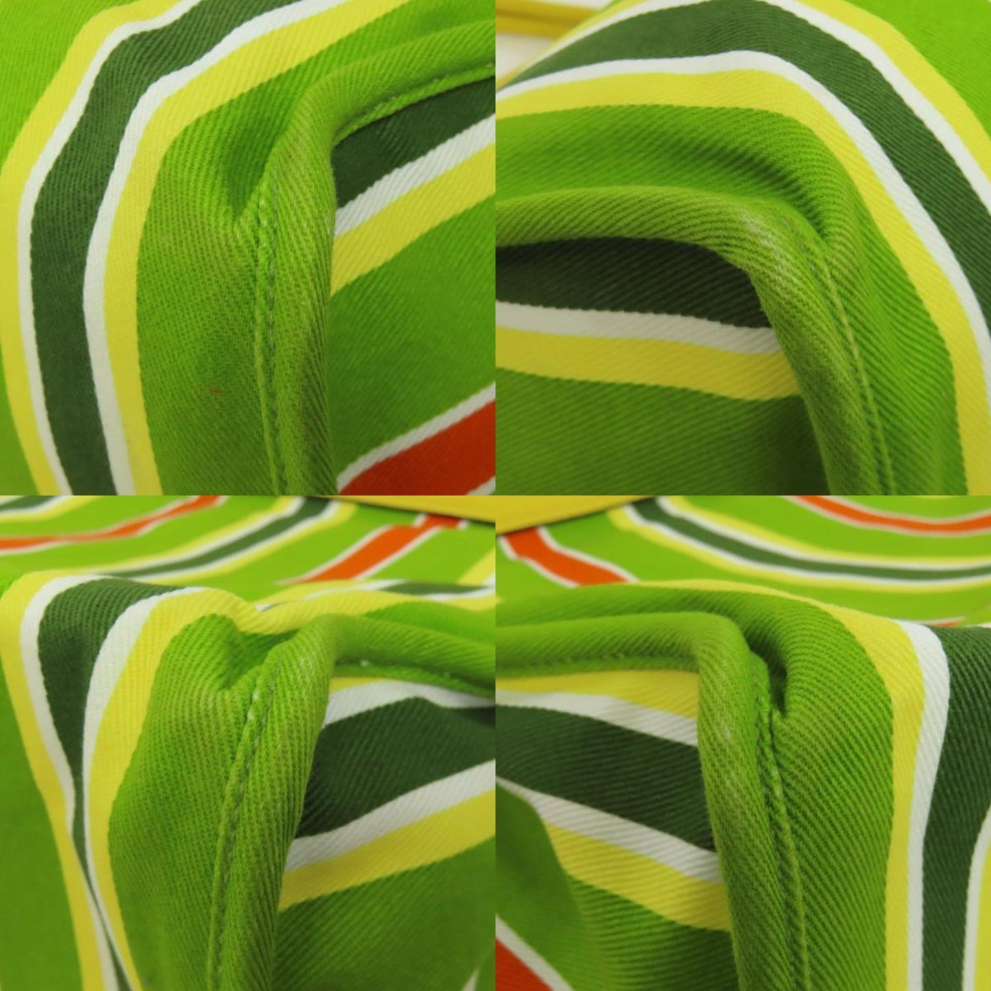 Miu Miu Miu Striped Tote Bag Canvas