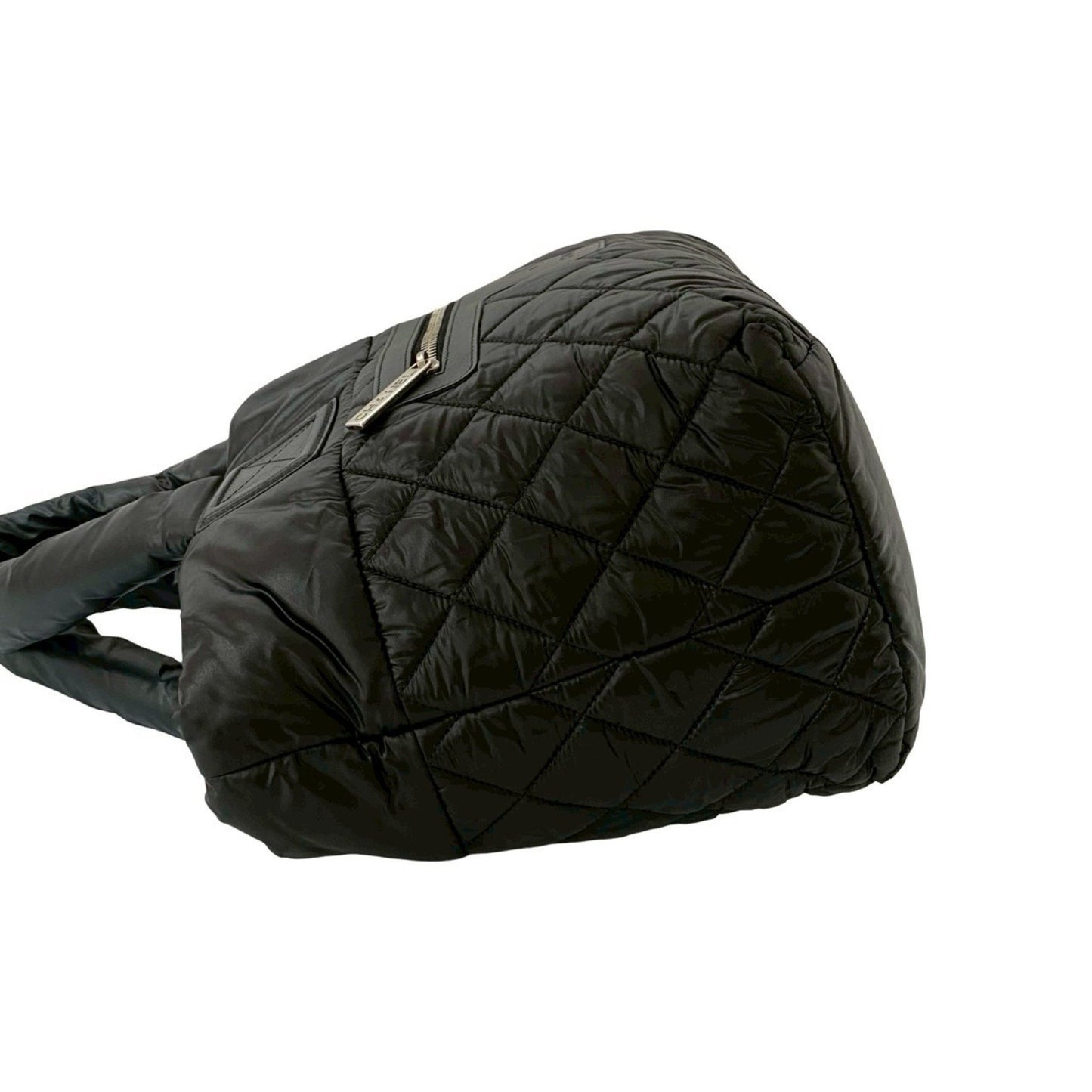 Chanel Coco Cocoon Mark Nylon Handbag Mini Tote Bag Black 37982