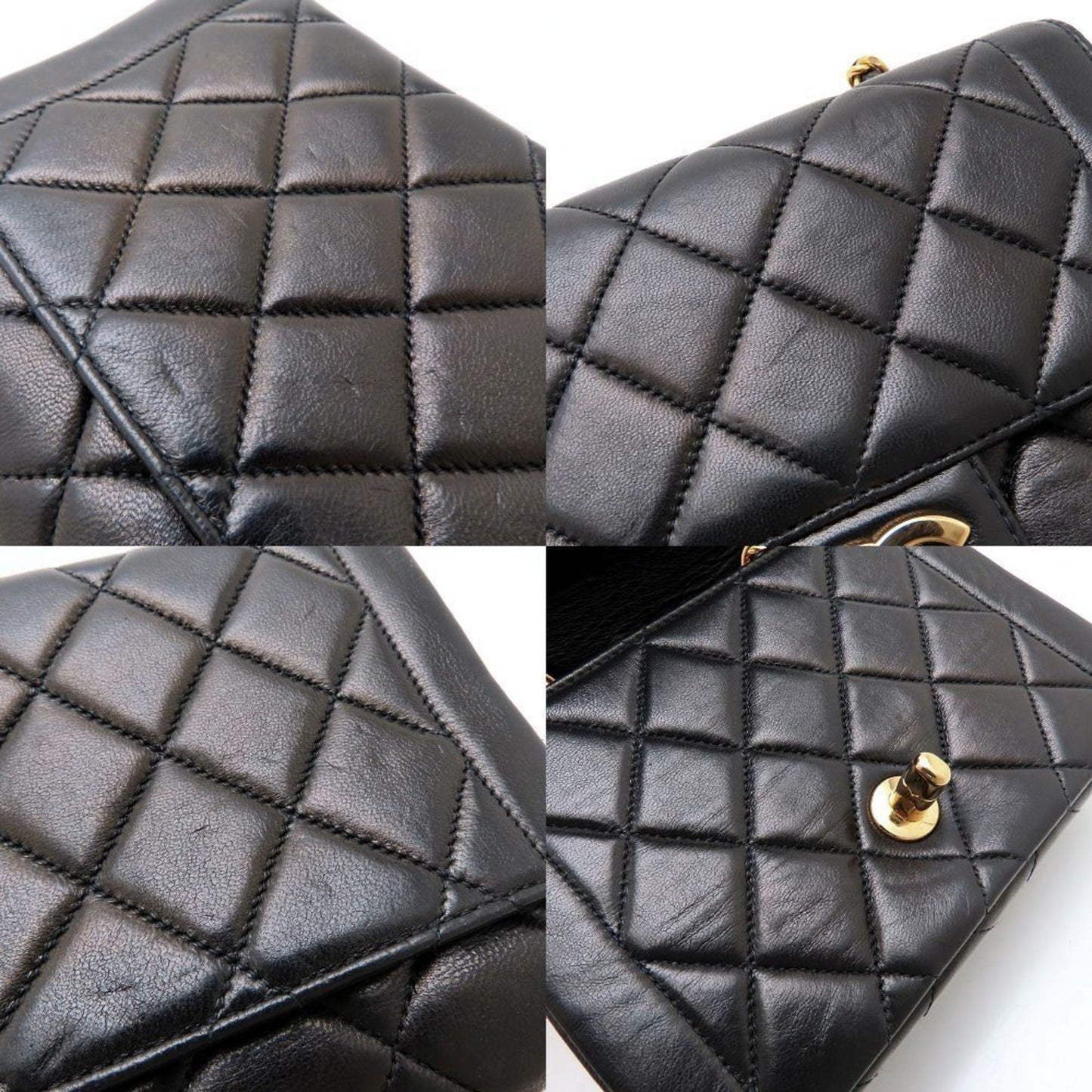 Chanel Matelasse Chain Mini Handbag In Black Lambskin