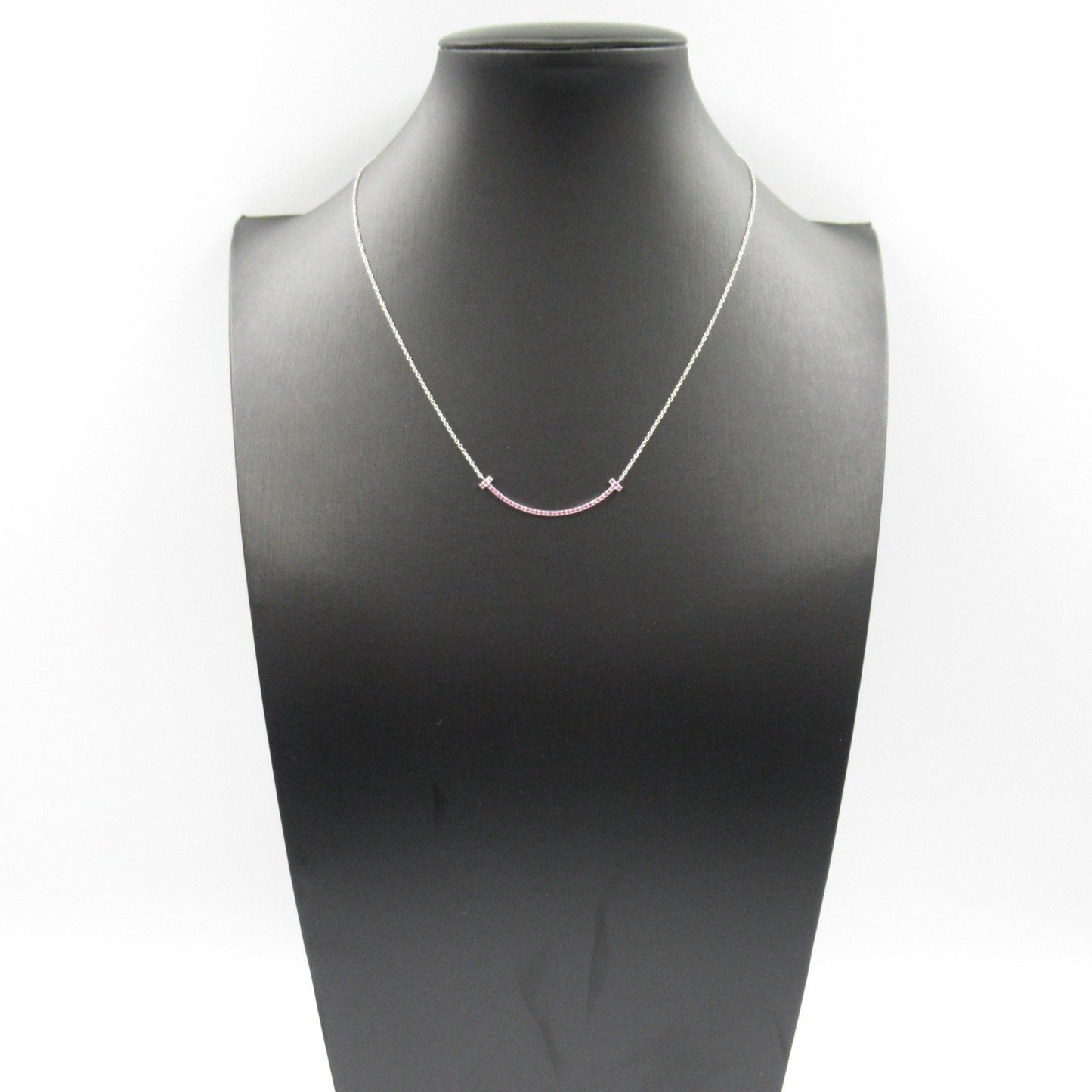 Tiffany & Co. T Smile Small Pink Sapphire Necklace