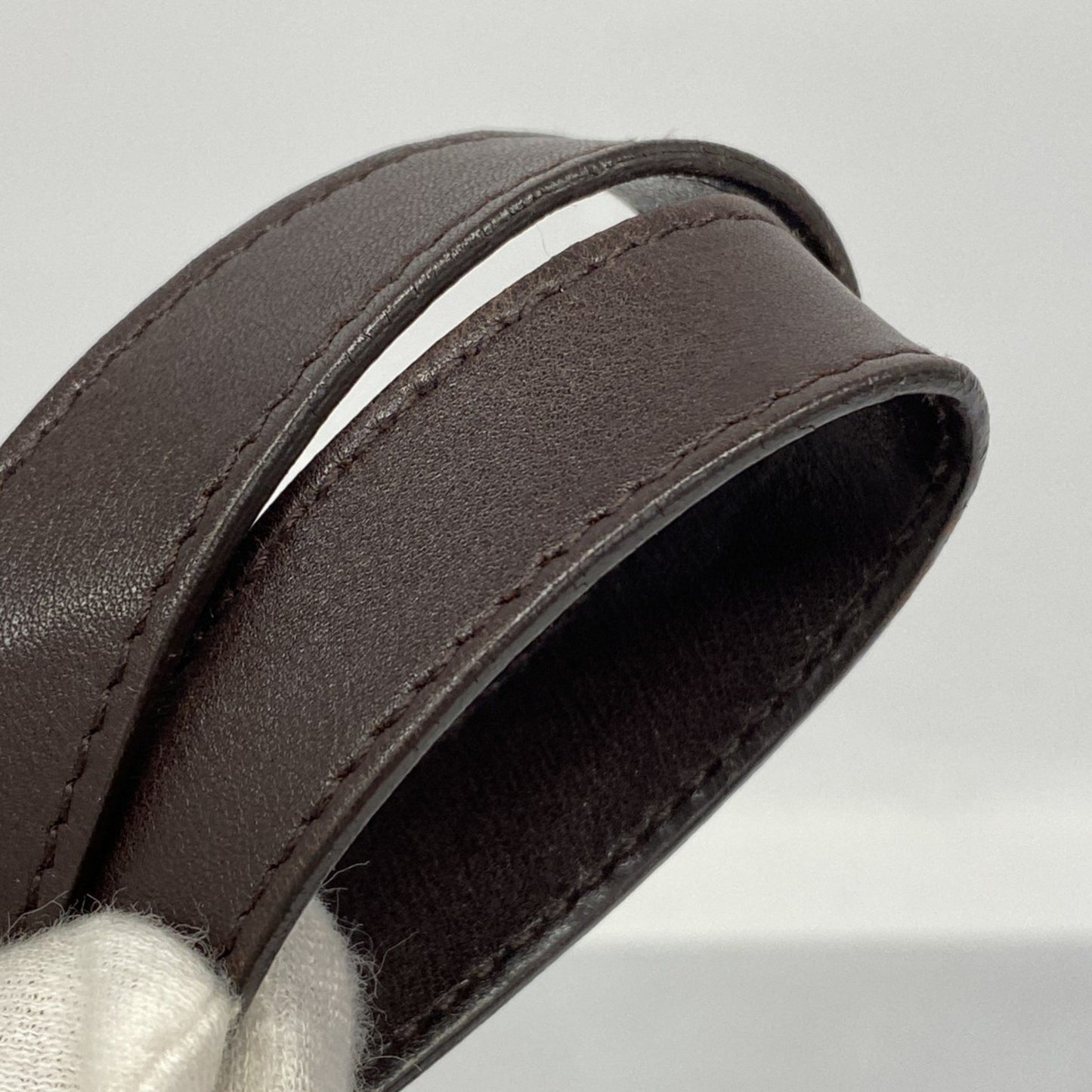 Gucci Tote Bag Guccissima 130736 Leather Dark Brown Champagne