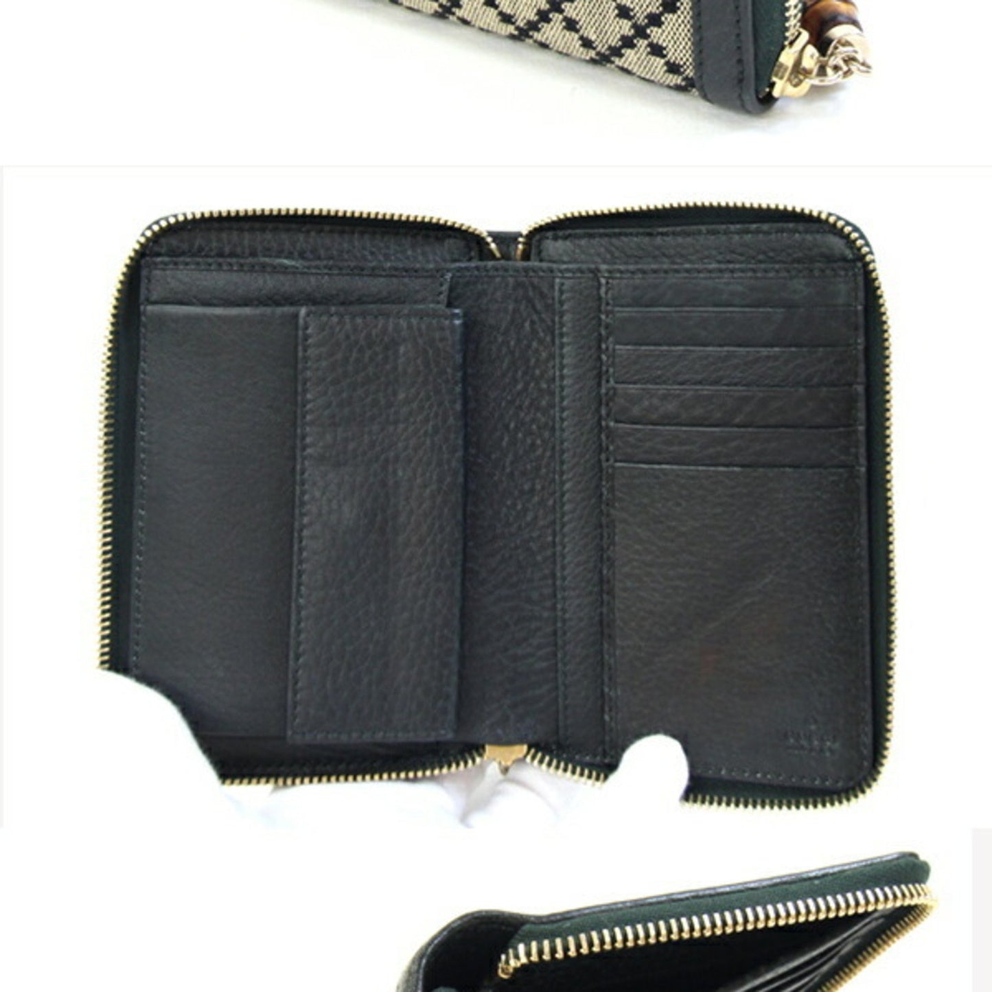 Gucci Diamante Round Wallet 224256 Green Canvas
