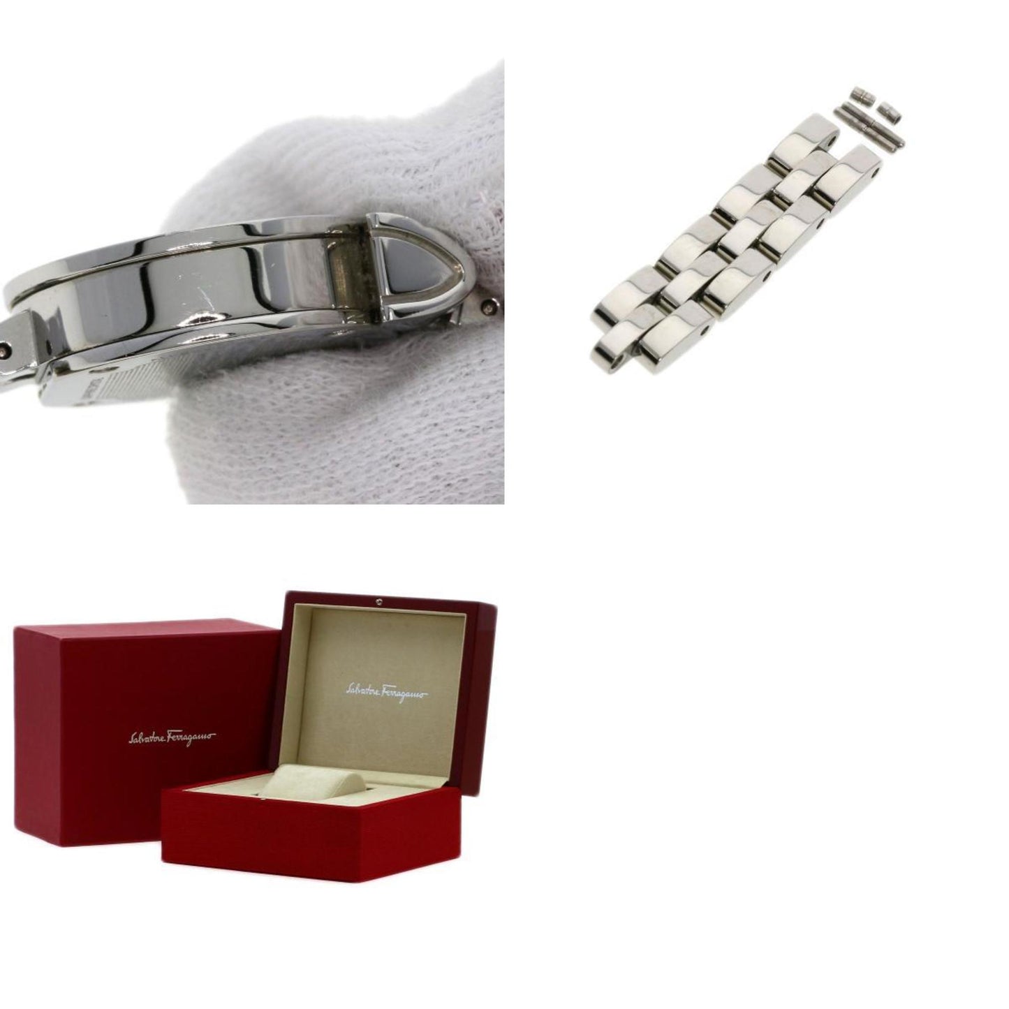 Salvatore Ferragamo Gancini 12P Diamond Watch Stainless Steel Ss