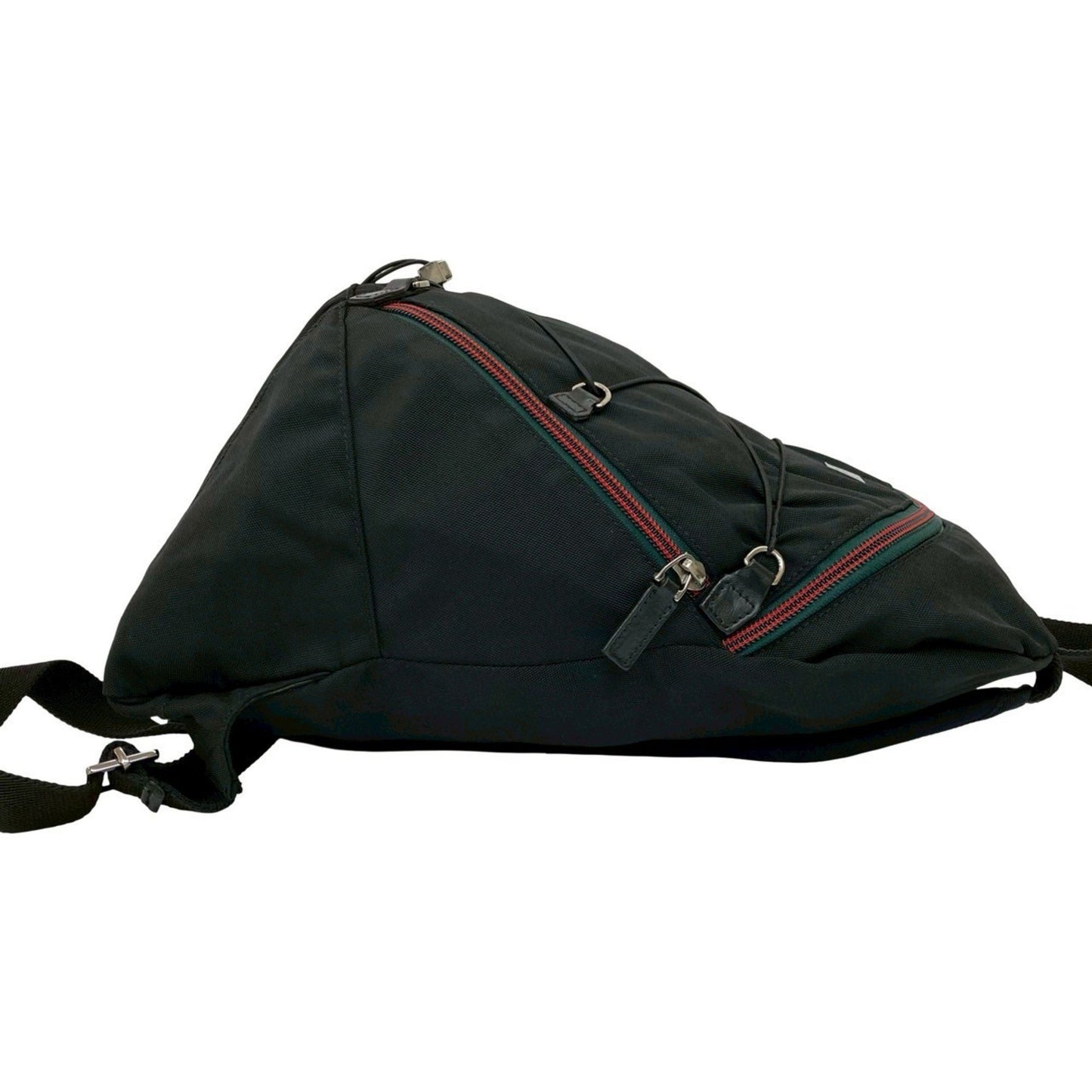 Gucci Gucci Logo Sherry Line Nylon Leather Backpack Daypack Black 31446