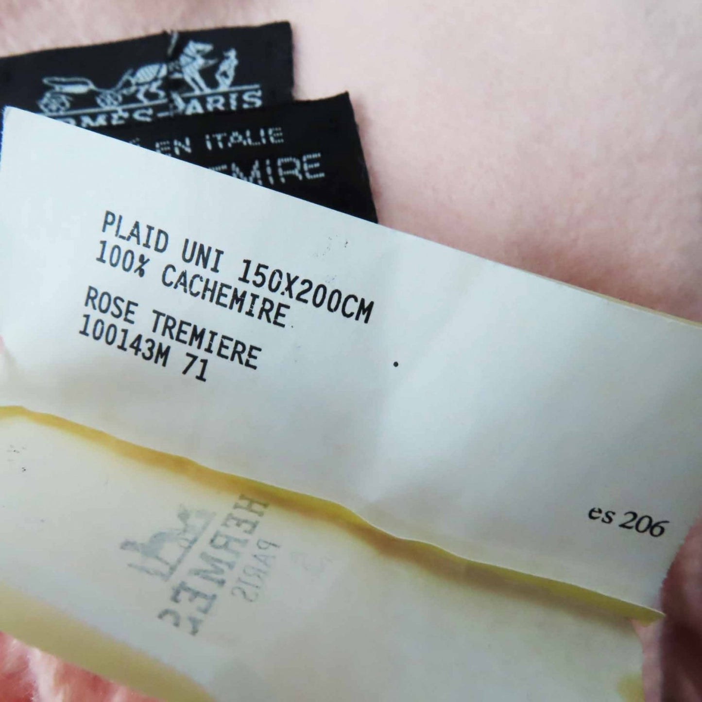 Hermes 100% Cashmere Shawl With Embroidered Logo