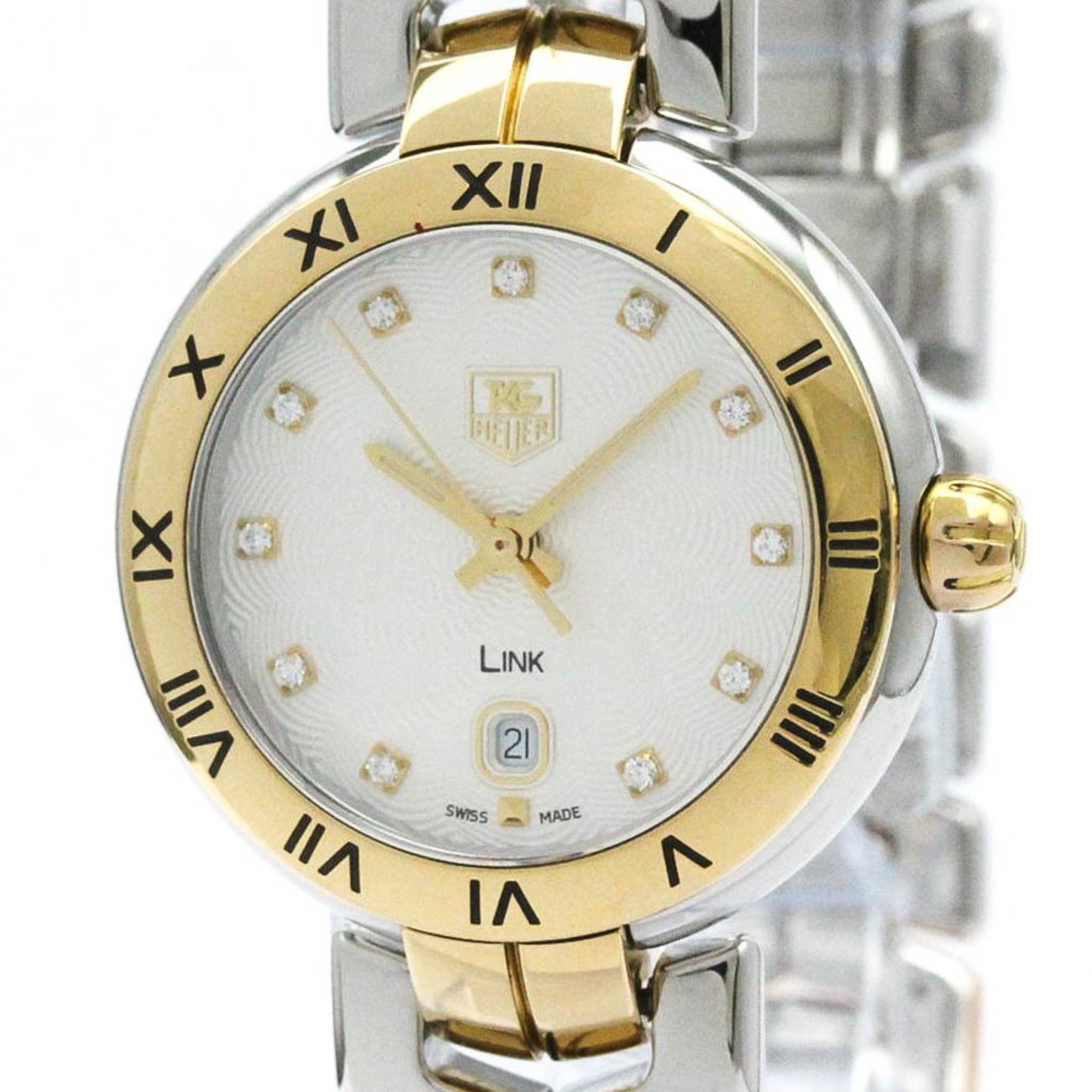 Tag Heuer Link Diamond 18K Pink Gold 18K Gold Steel Watch Wat1450 Bf580143