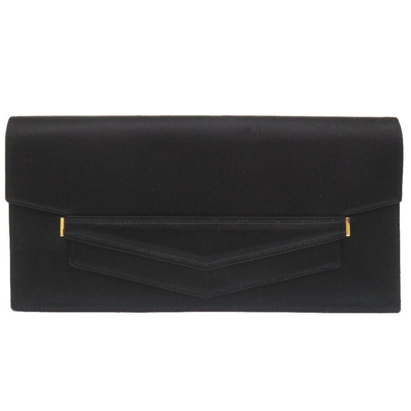 Hermes Fako Satin Black ?K Stamped Clutch Bag 2065 Hermes