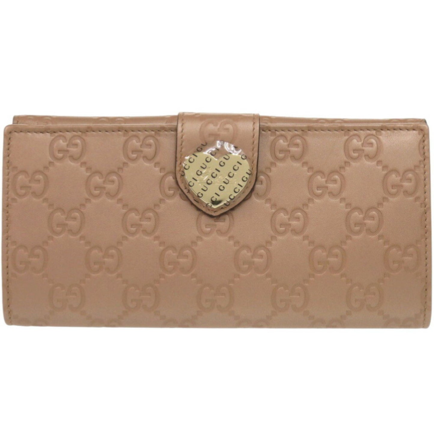 Unused Gucci Guccissima 203550 Leather Pink Beige Long Wallet 0848Gucci
