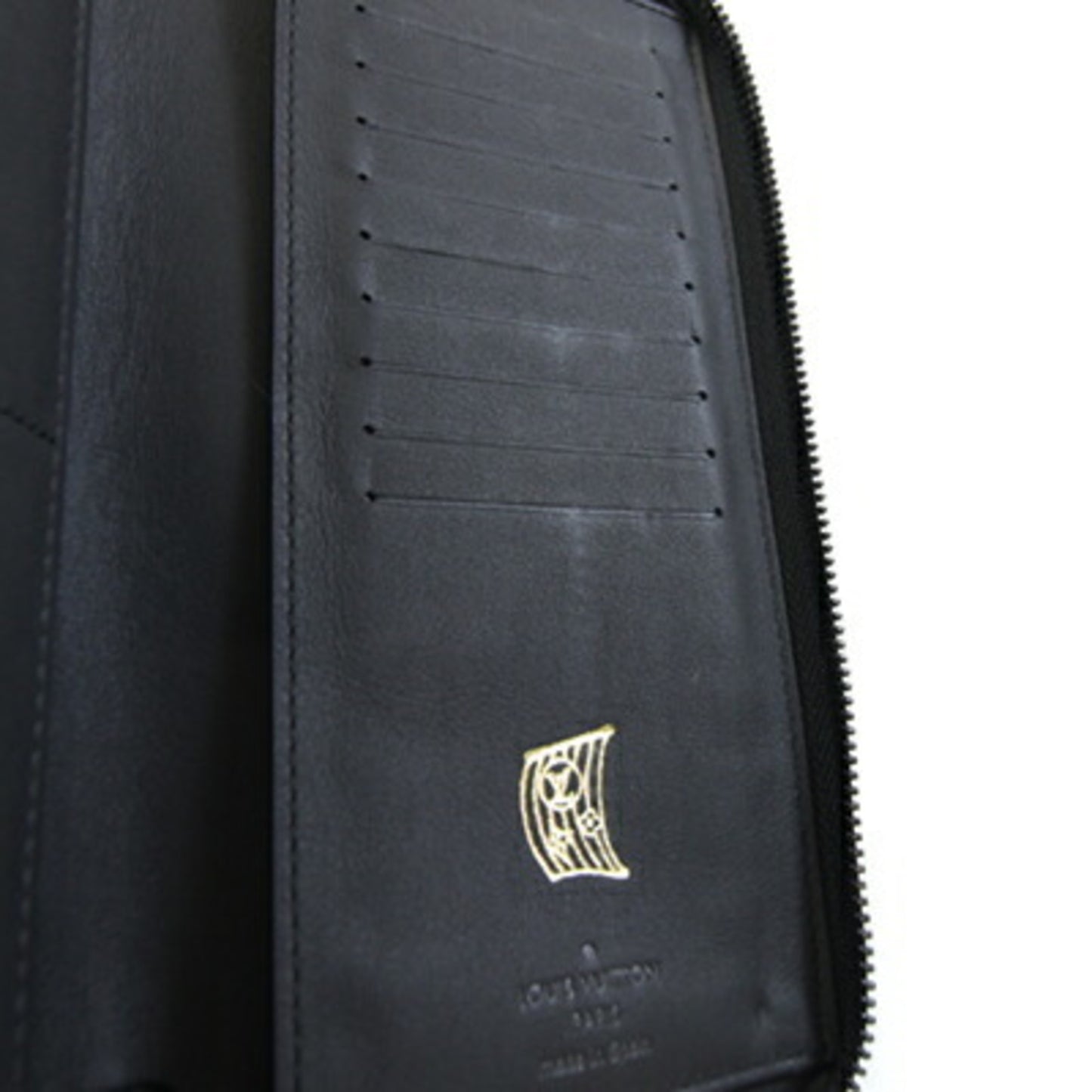 Louis Vuitton Round Long Wallet Monogram Shadow Zippy Vertical M62902 Noir Zip Black