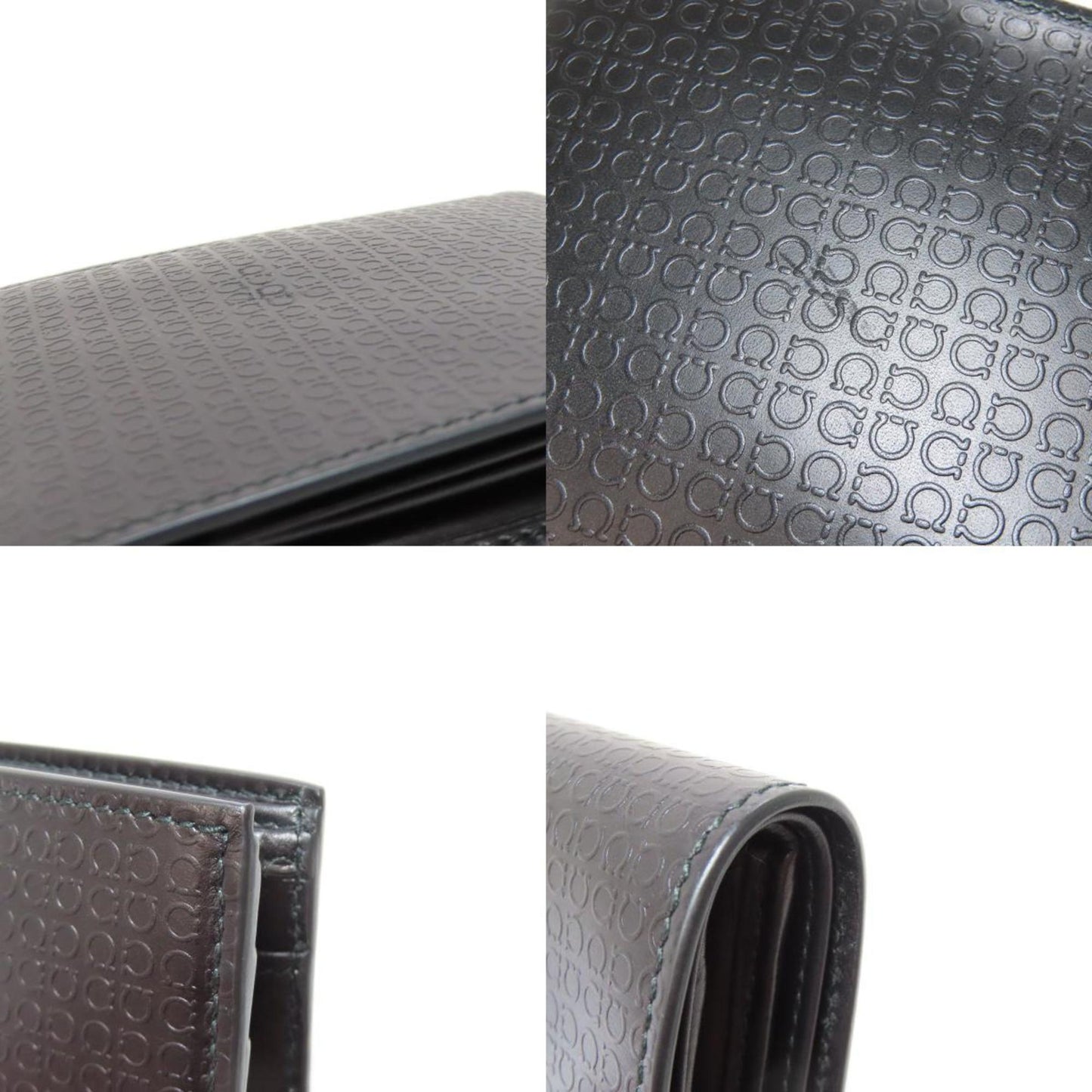 Salvatore Ferragamo Gancini Pattern Bi-Fold Wallet Leather