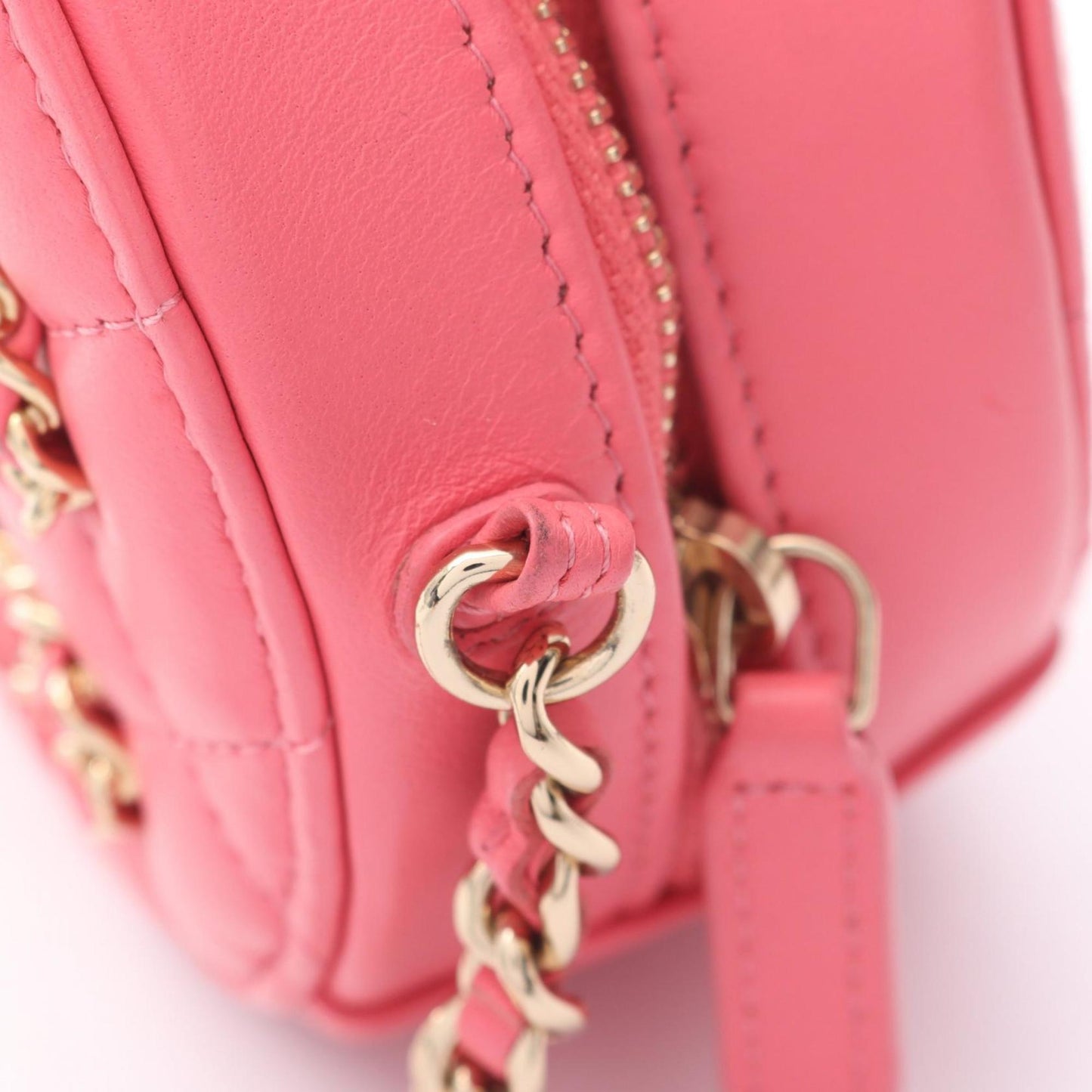 Chanel Matelasse Round Mini Shoulder Bag In Lambskin Leather