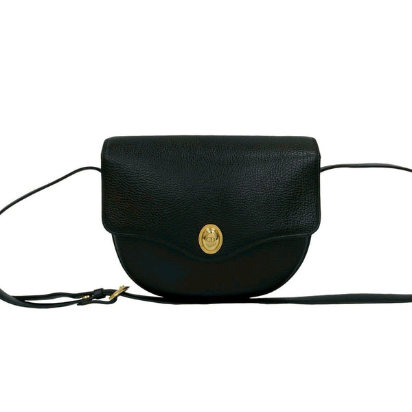 Christian Dior Cd Logo Hardware Leather Genuine Shoulder Bag Pochette Sacoche Black 37002