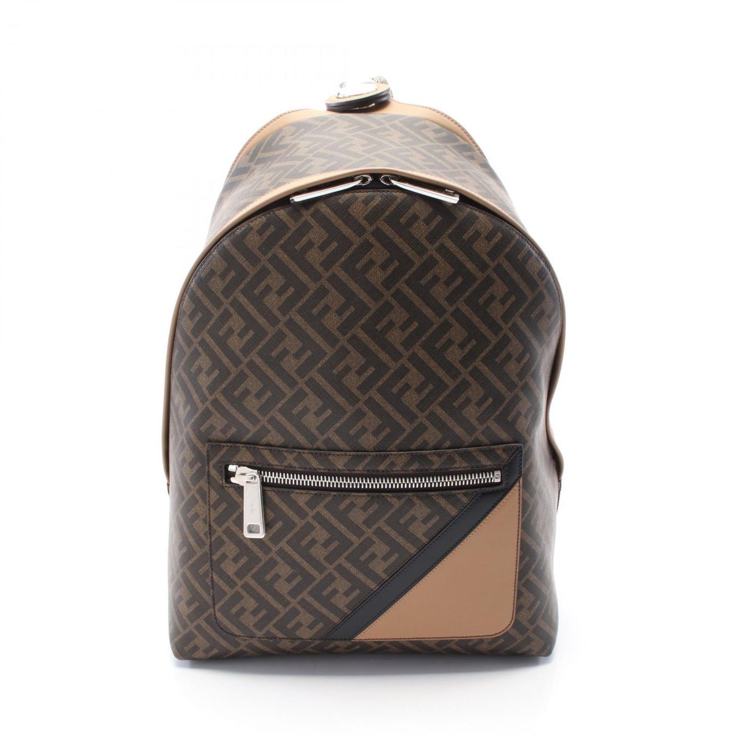 Fendi Chiodo Diagonal Zucca Rucksack Coated Canvas Leather