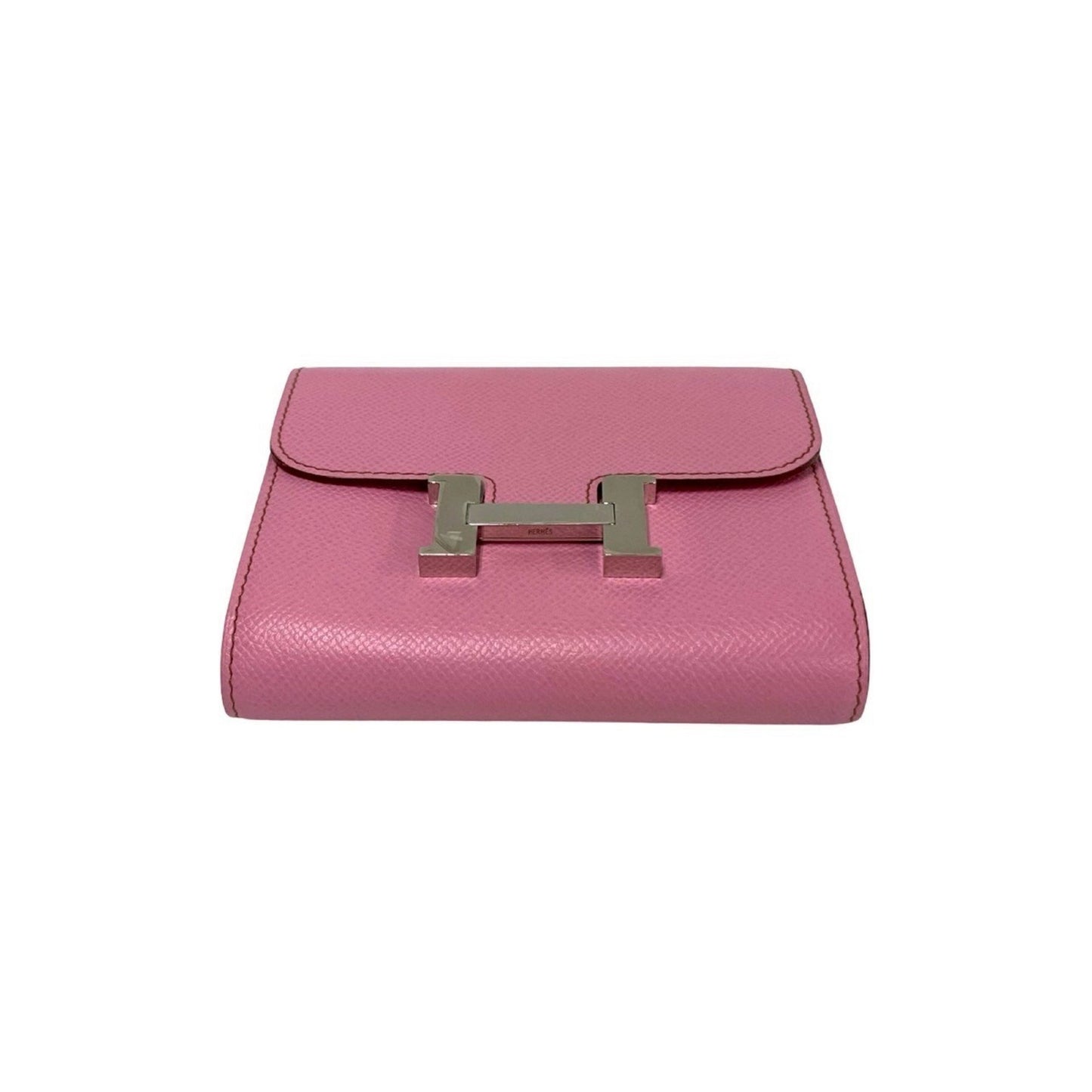 Hermes Constance Compact Epsom Leather Bi-Fold Mini Wallet In Rose Azalee 88789
