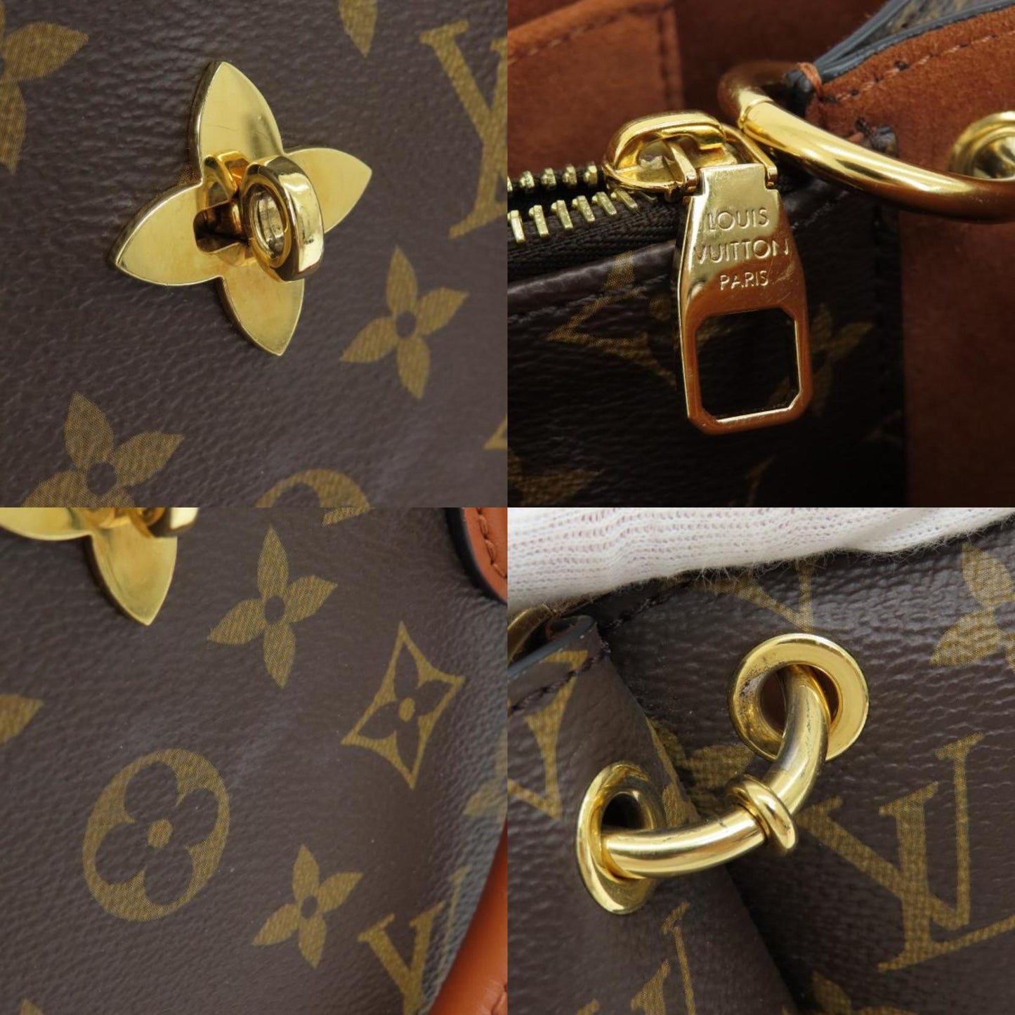 Louis Vuitton M43770 Flower Tote Monogram Handbag Canvas