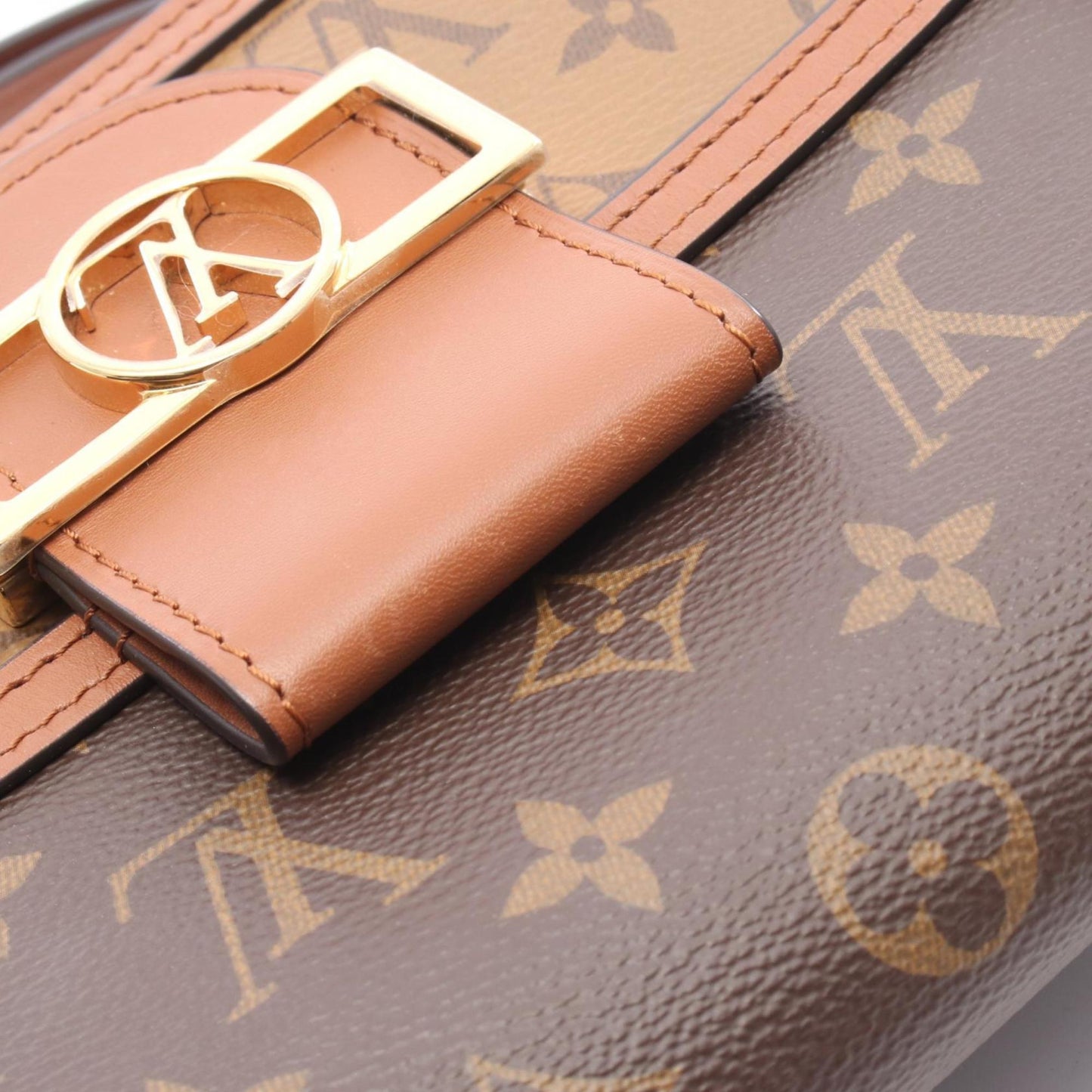 Louis Vuitton Dauphine Mini Monogram Reverse Shoulder Bag In Coated Canvas And Leather