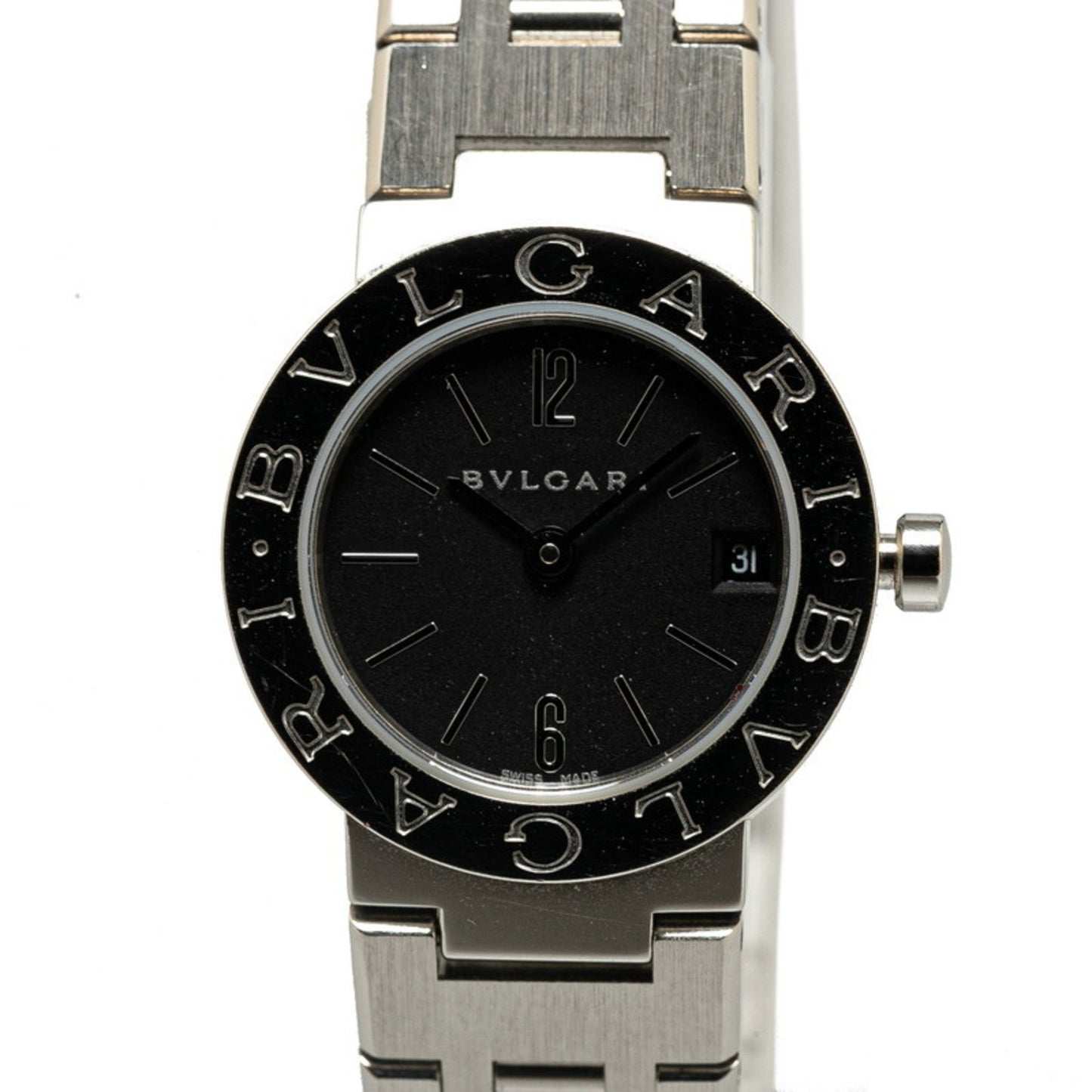 Bvlgari Watch Bb23Ss Quartz Black Dial Stainless Steel