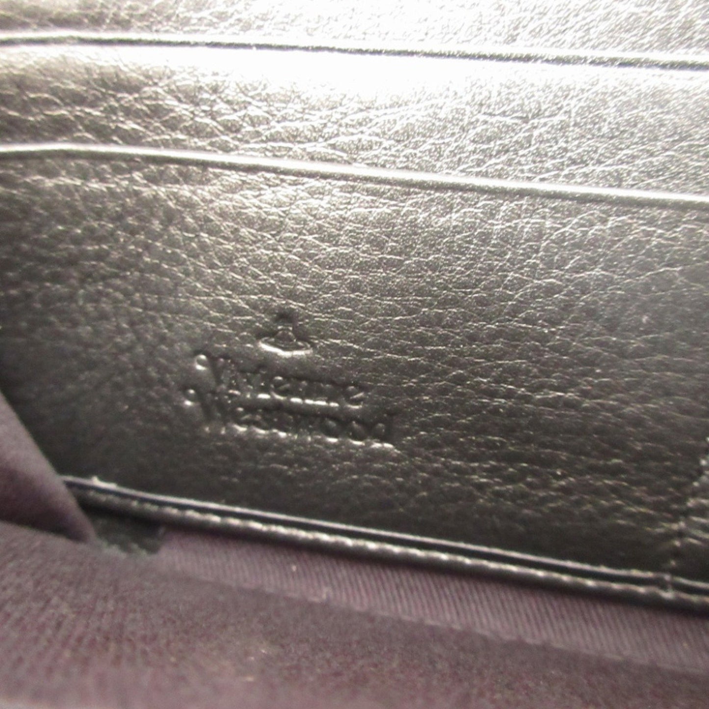 Unused Vivienne Westwood Orb Pattern Leather Black Round Zip Long Wallet 1657