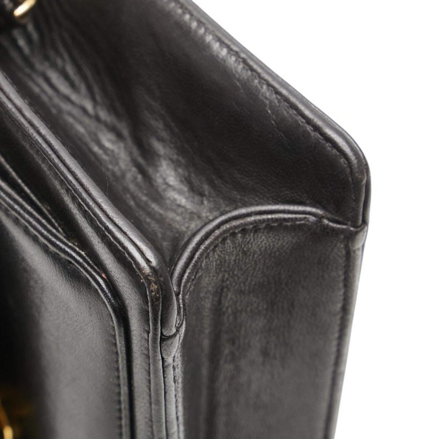 Chanel Coco Mark Clutch Bag Black Lambskin