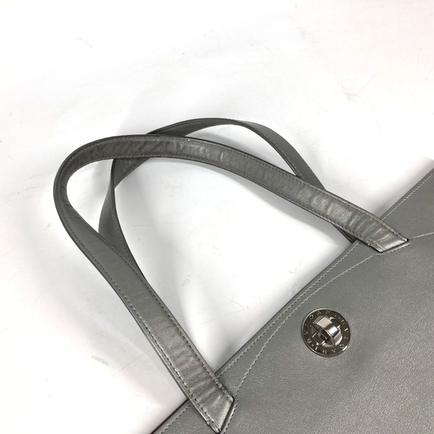 Bvlgari Bulgari Shoulder Bag Logo Turnlock Tote Leather