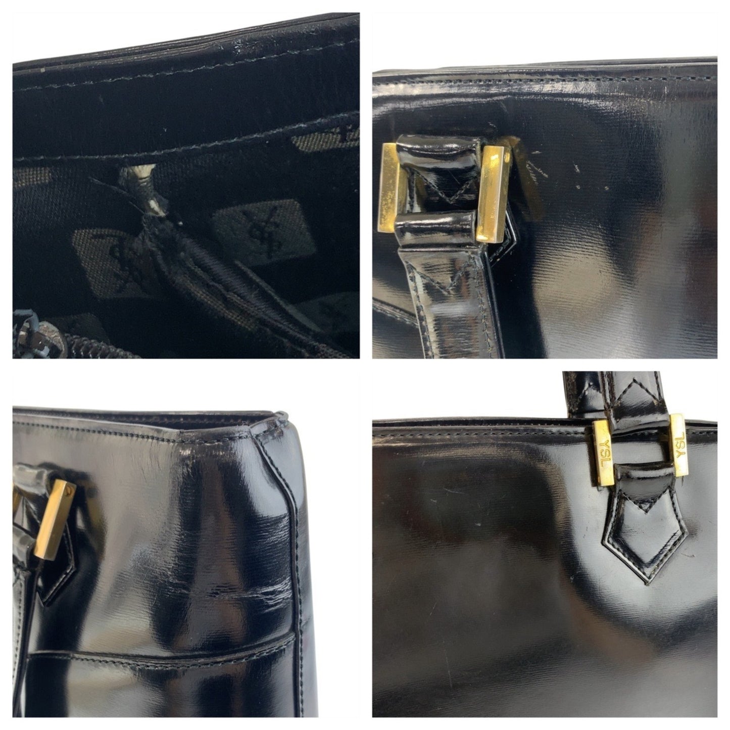 Yves Saint Laurent Vintage Ysl Black Leather Handbag