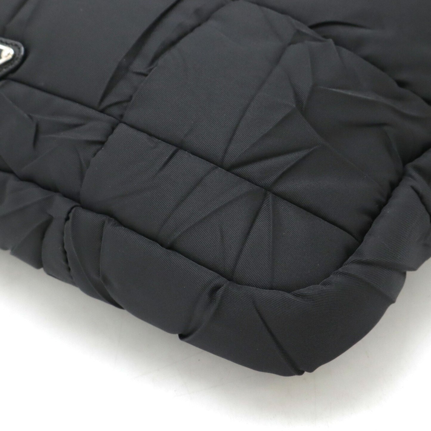 Prada Prada Shoulder Bag Quilted Wrinkled Nylon Nero Black Va0720