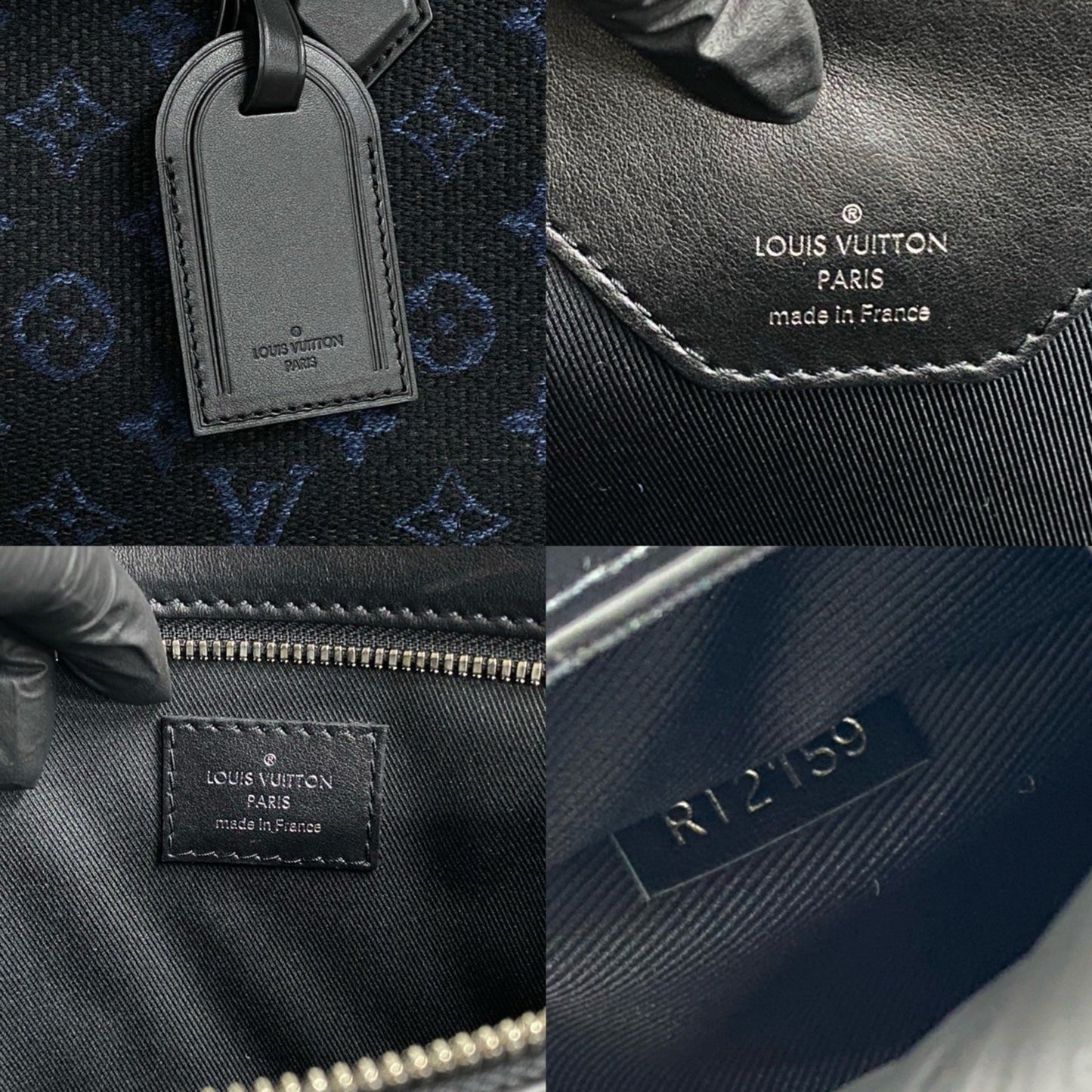 Louis Vuitton Grand Sac Tote Monogram Jacquard Leather Bag Handbag Black 38793