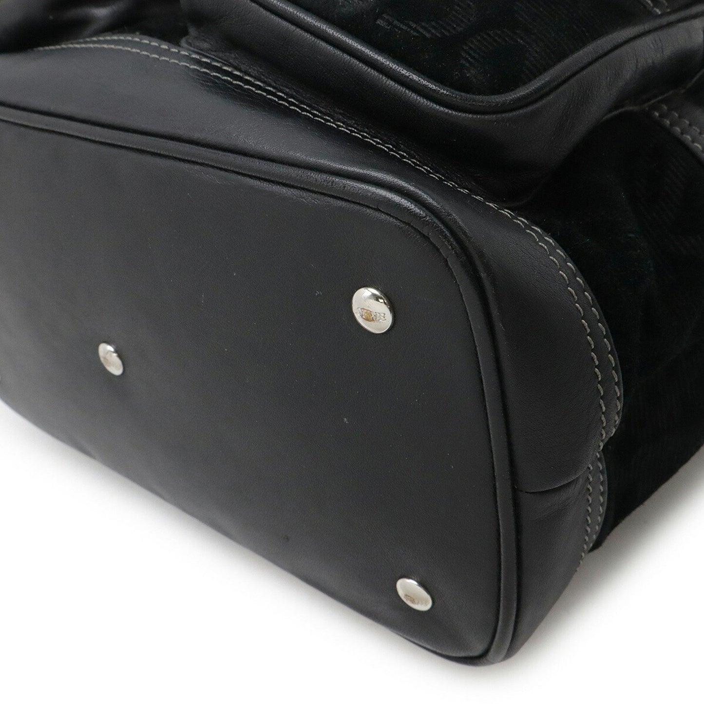 Loewe Anagram Handbag Leather Suede Black