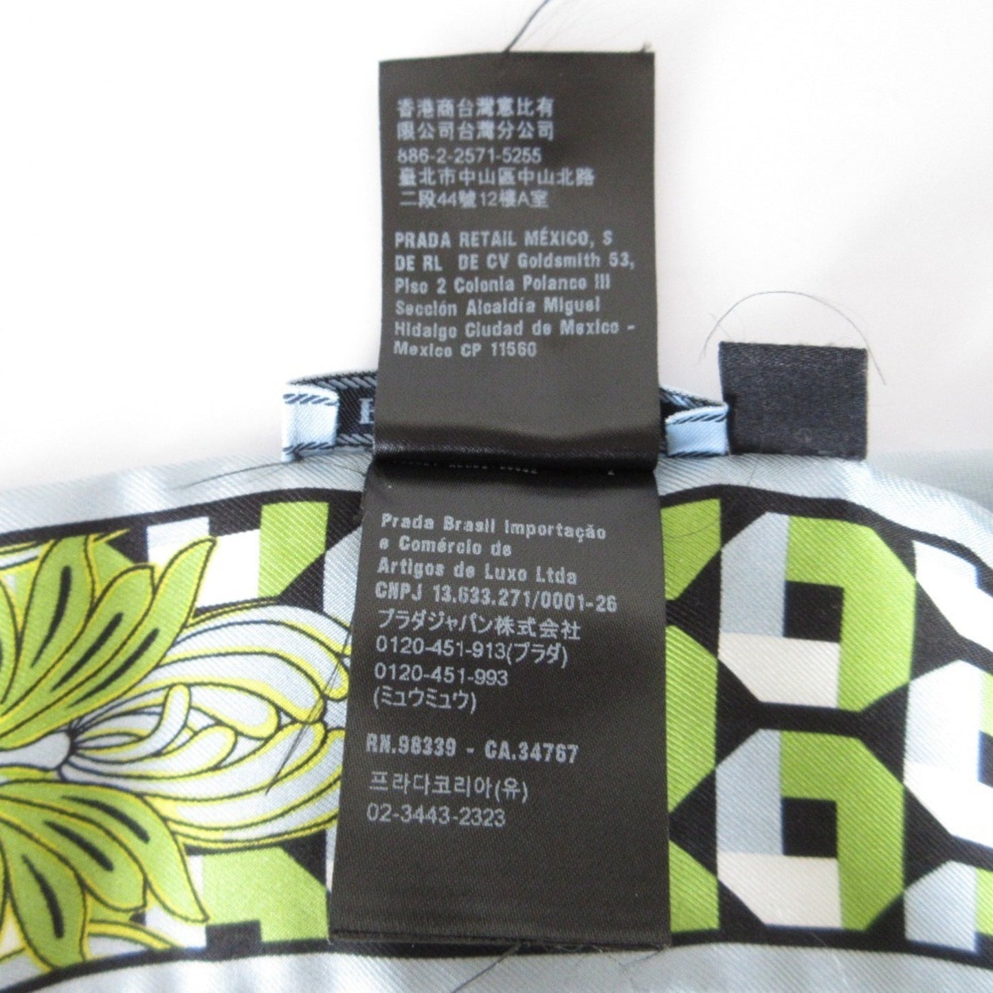 Prada Print Silk Slim Scarf 1Ff008 Light Blue