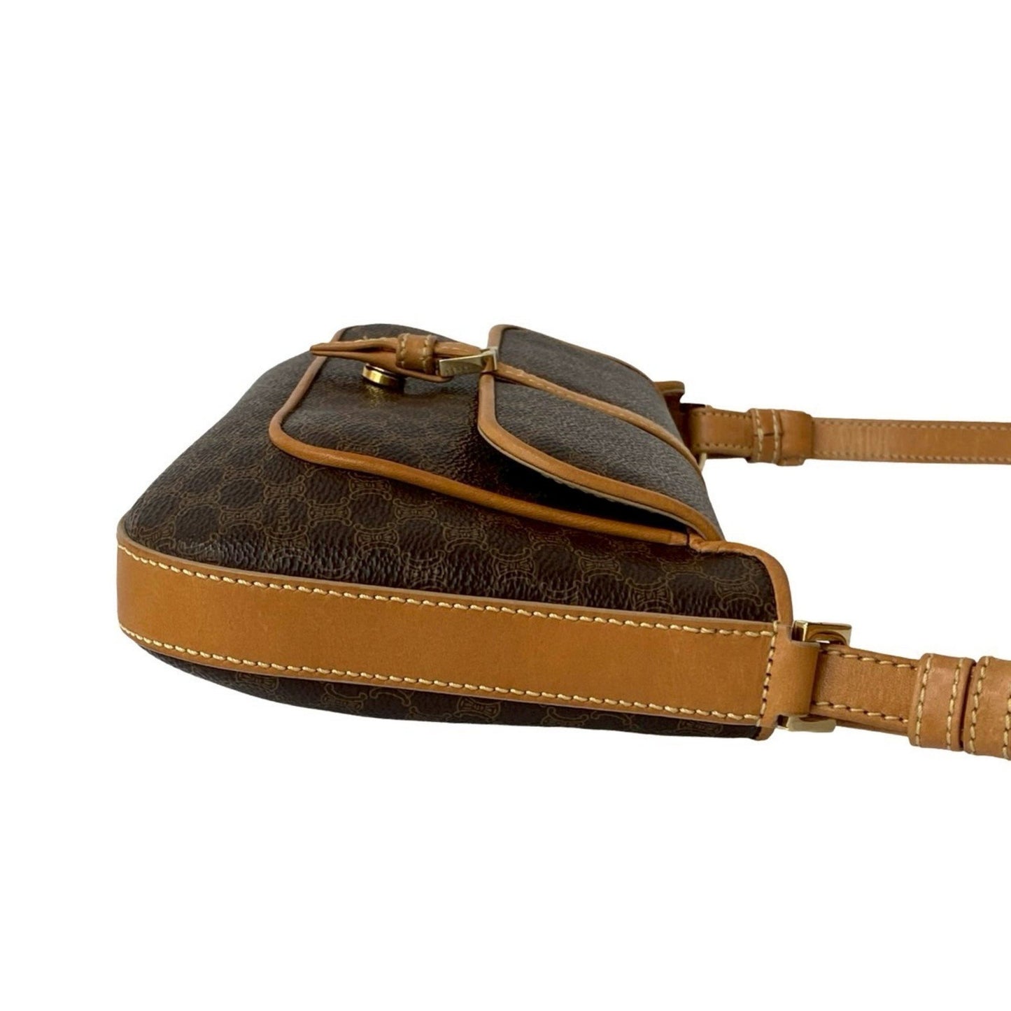 Celine Macadam Blason Triomphe Leather Semi-Suitable Shoulder Bag